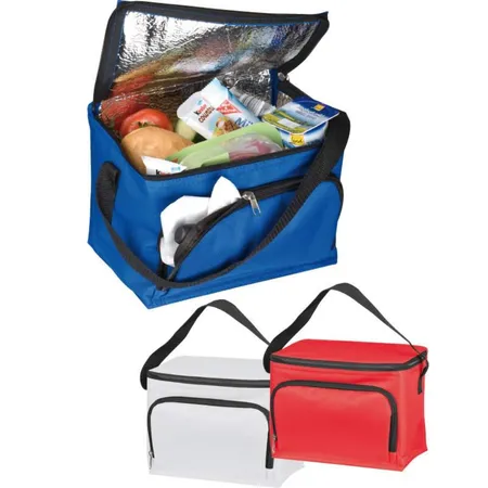 Macma Kühltasche für 6 Dosen à 0,5 Liter, 3 Stück je 1x blau, rot und weiß
