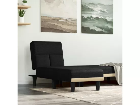 Prolenta Premium - Chaise longue noir tissu