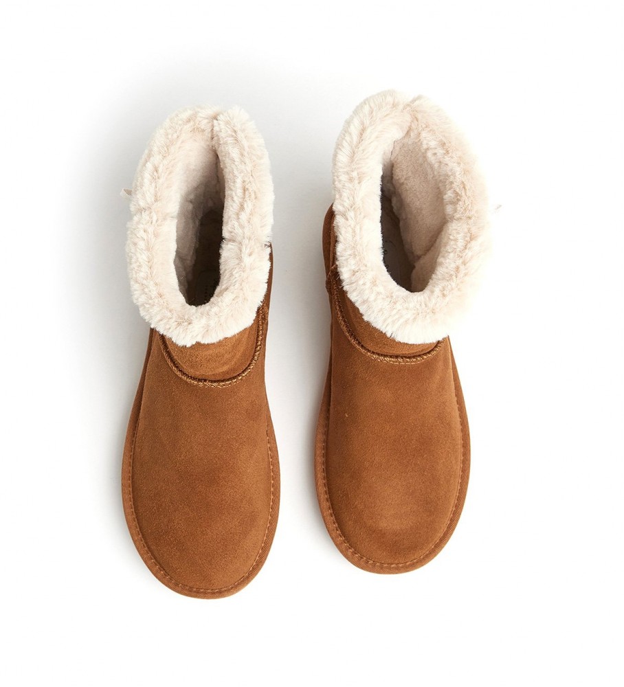 Botas de cano curto Pepe Jeans Diss Fresh em couro marrom