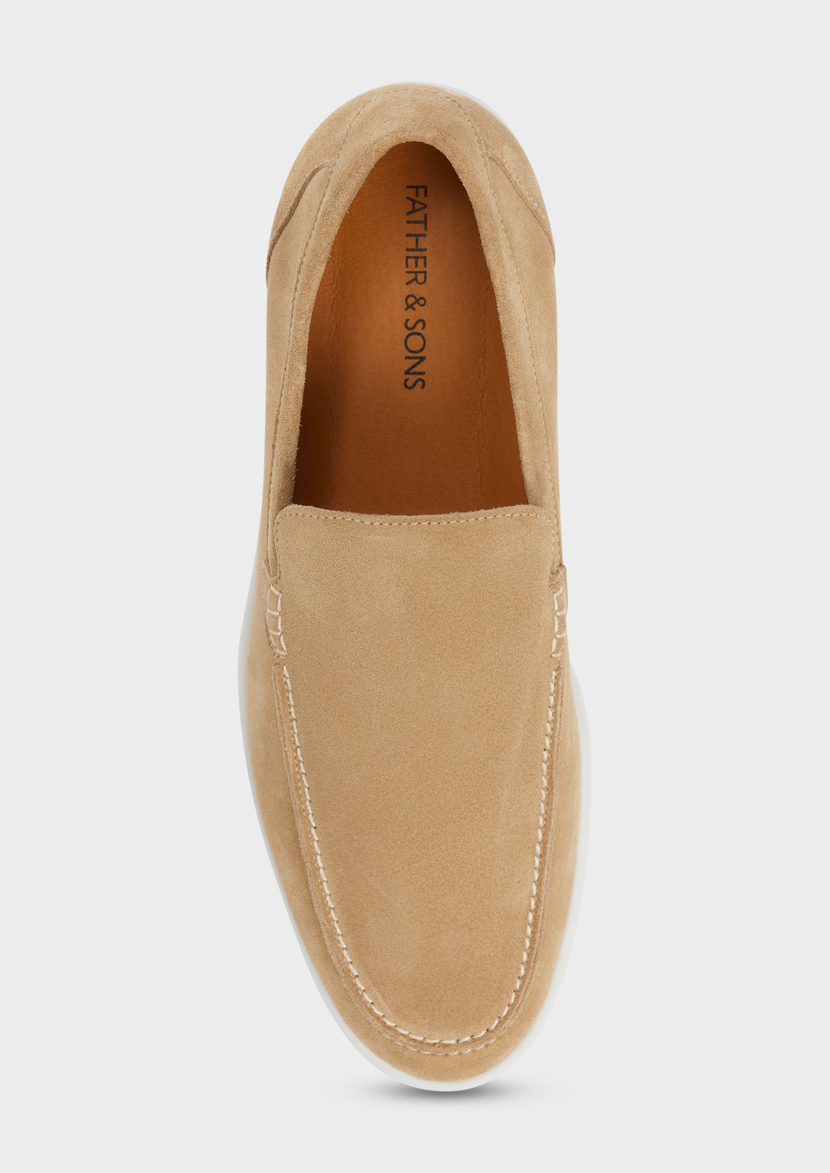 Mocassins en cuir nubuck beige