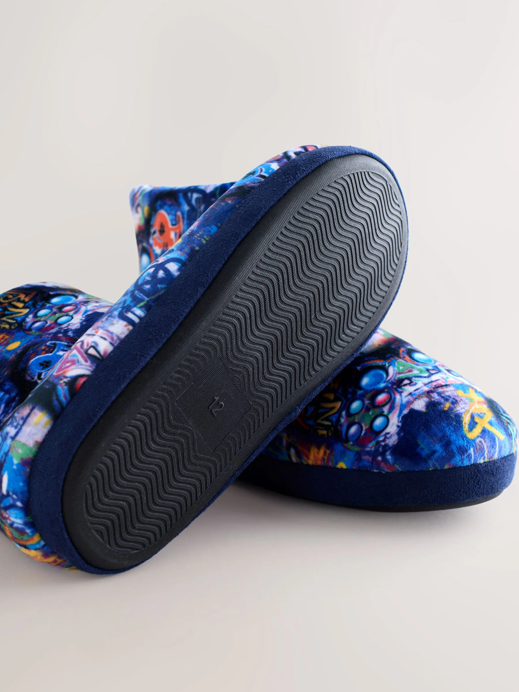 Blauw Graffiti Gamer - Comfortabele pantoffellaarzen