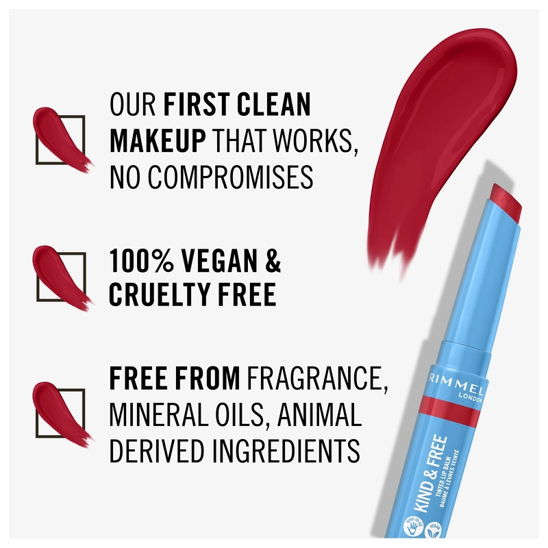 RIMMEL Kind & Free Lipbalm 1,7 gr. - 005 Turbo Red