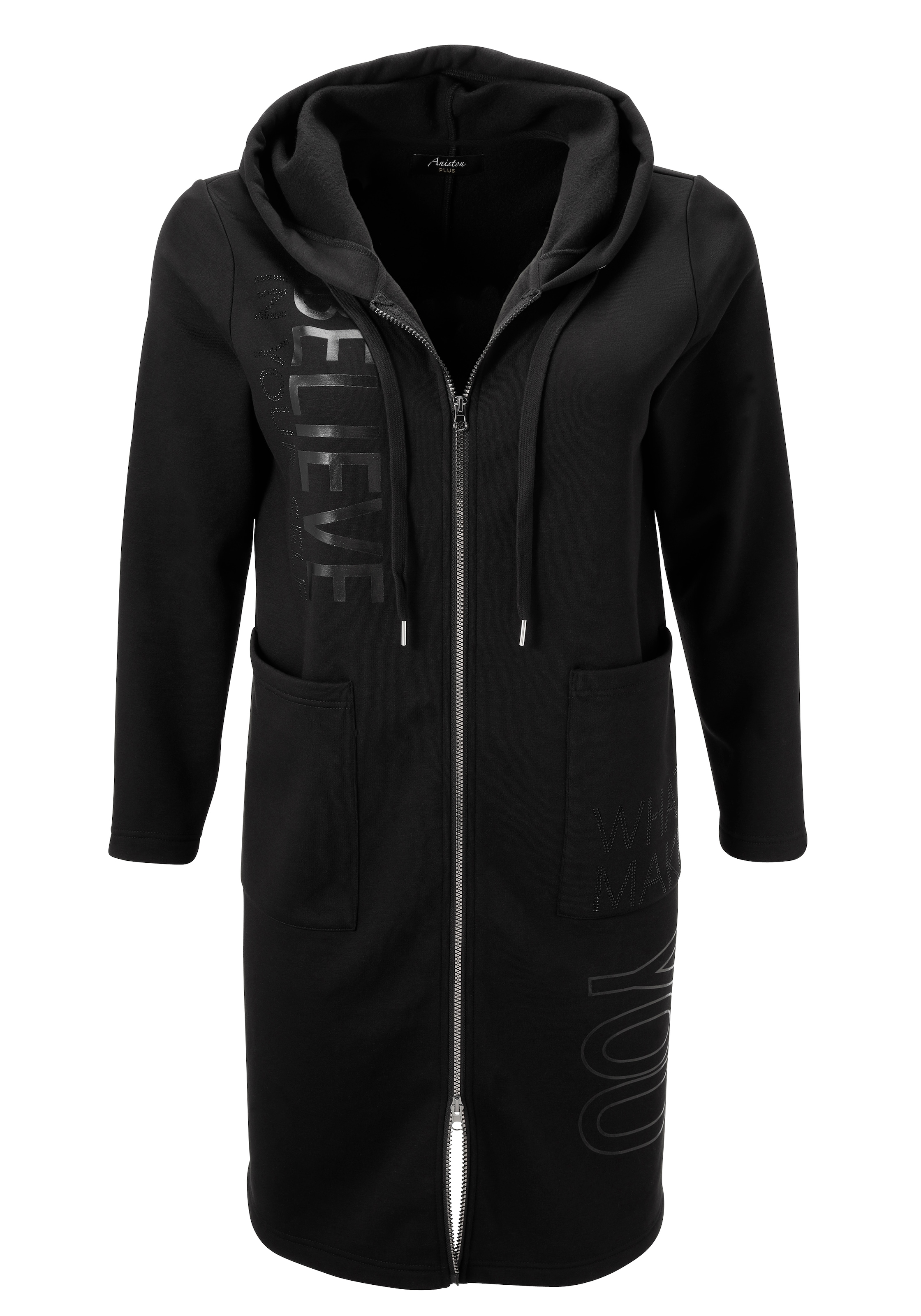 Aniston PLUS Kapuzensweatjacke , mit tollen tonigen Print - NEUE KOLLEKTION