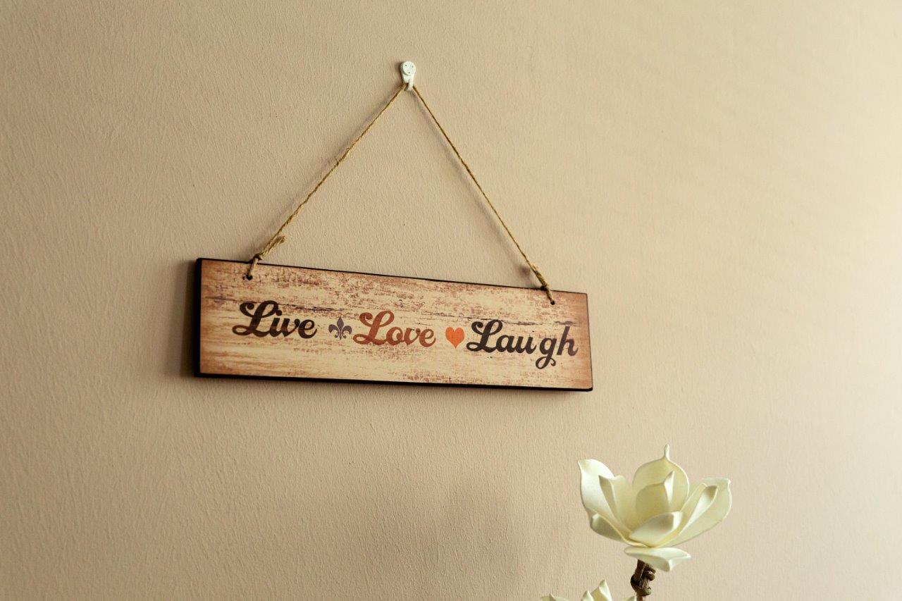 Holzschild - Live Love Laugh - 40x10 cm