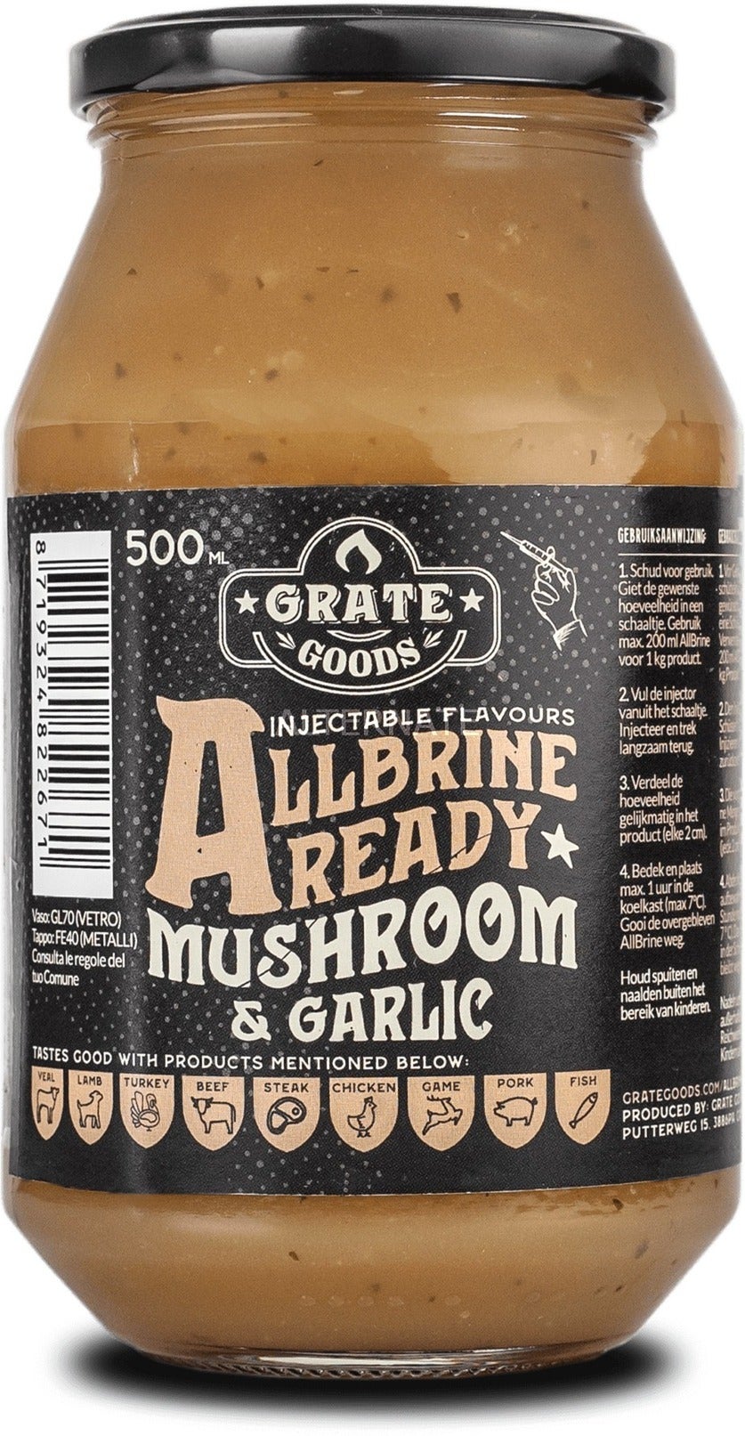 Grate Goods barbecuepekel mushroom & garlic 475 ml