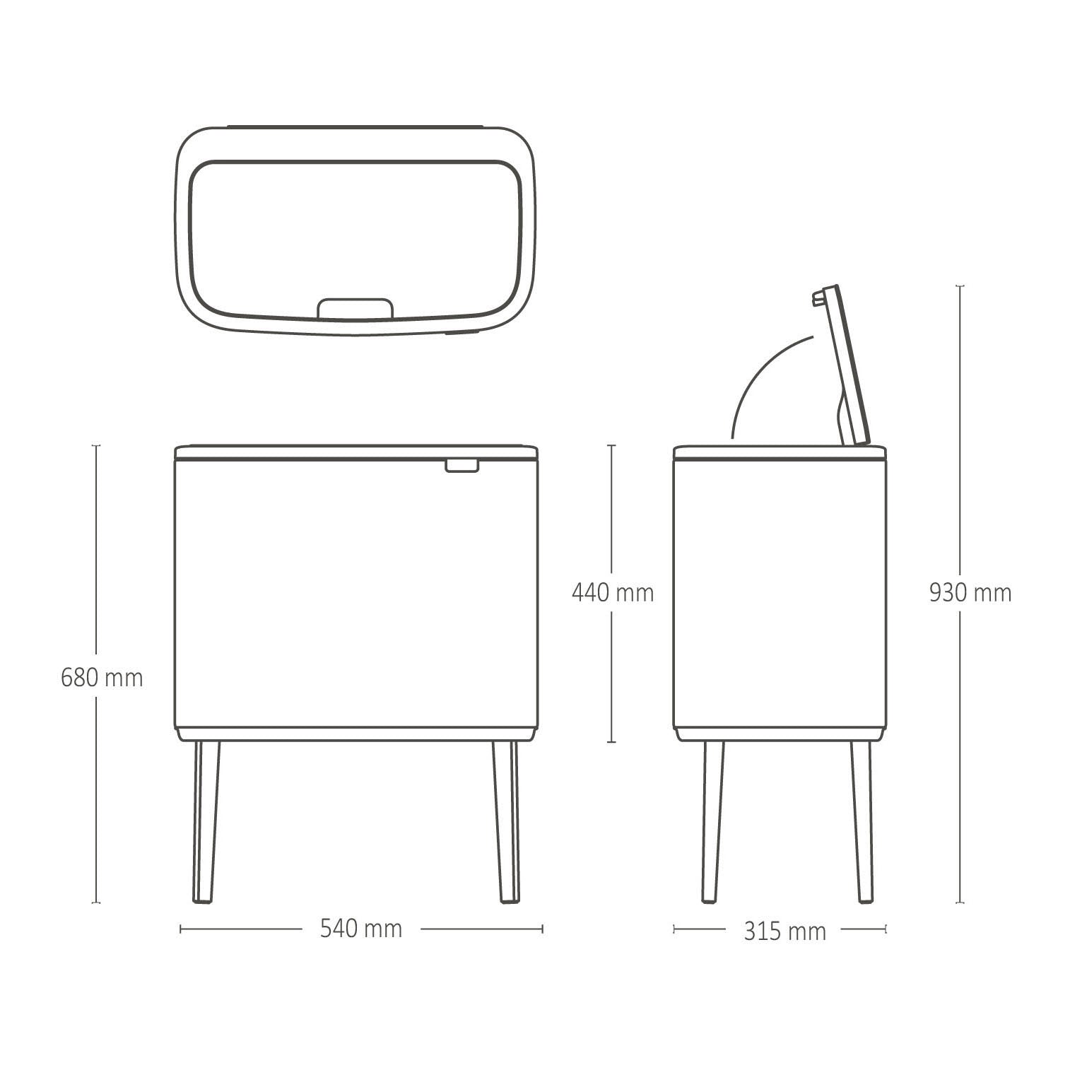 Brabantia Bo Touch Bin Afvalemmer 36 Liter