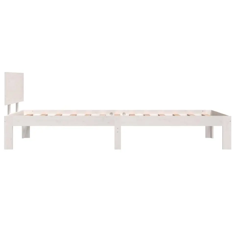 vidaXL - Eenpersoonsbed frame - Wit - Massief grenenhout - 90x200 cm
