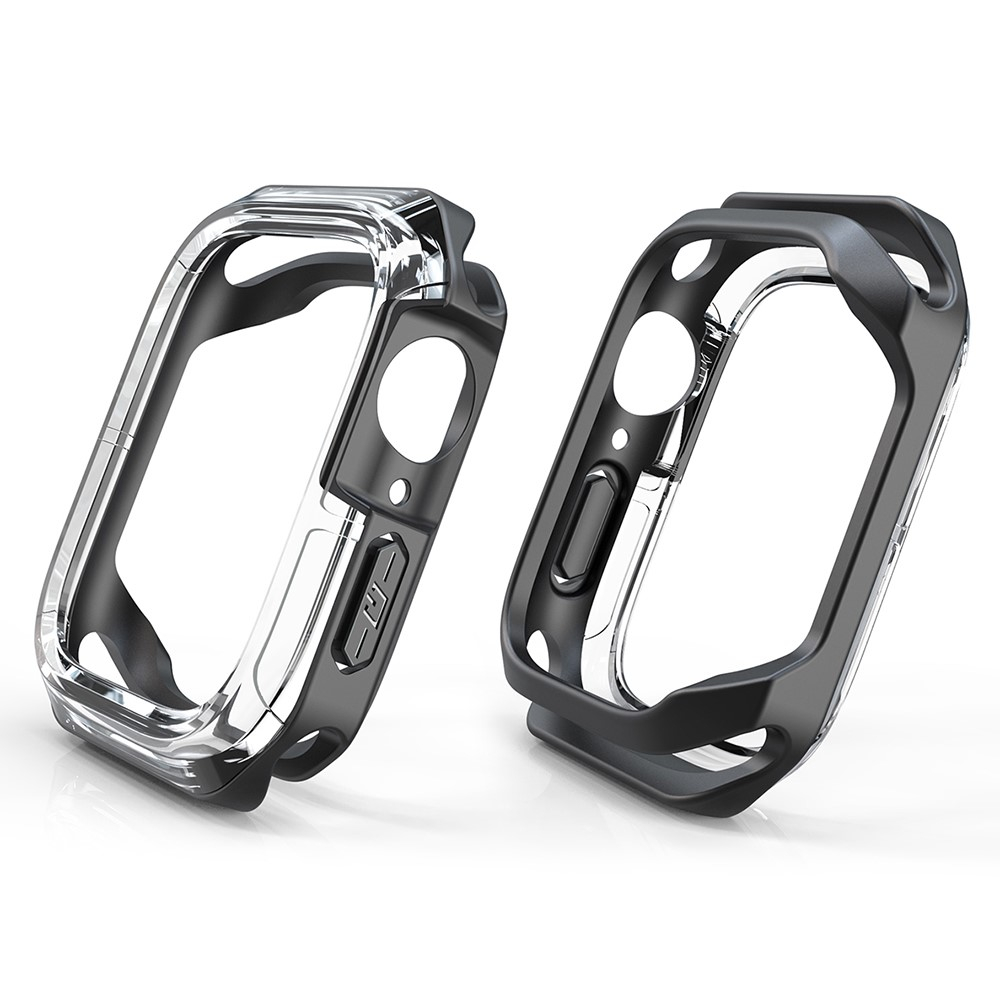 Apple Watch (41 mm) Hybrid Hardcase Bumper Hülle - Transparent / Schwarz