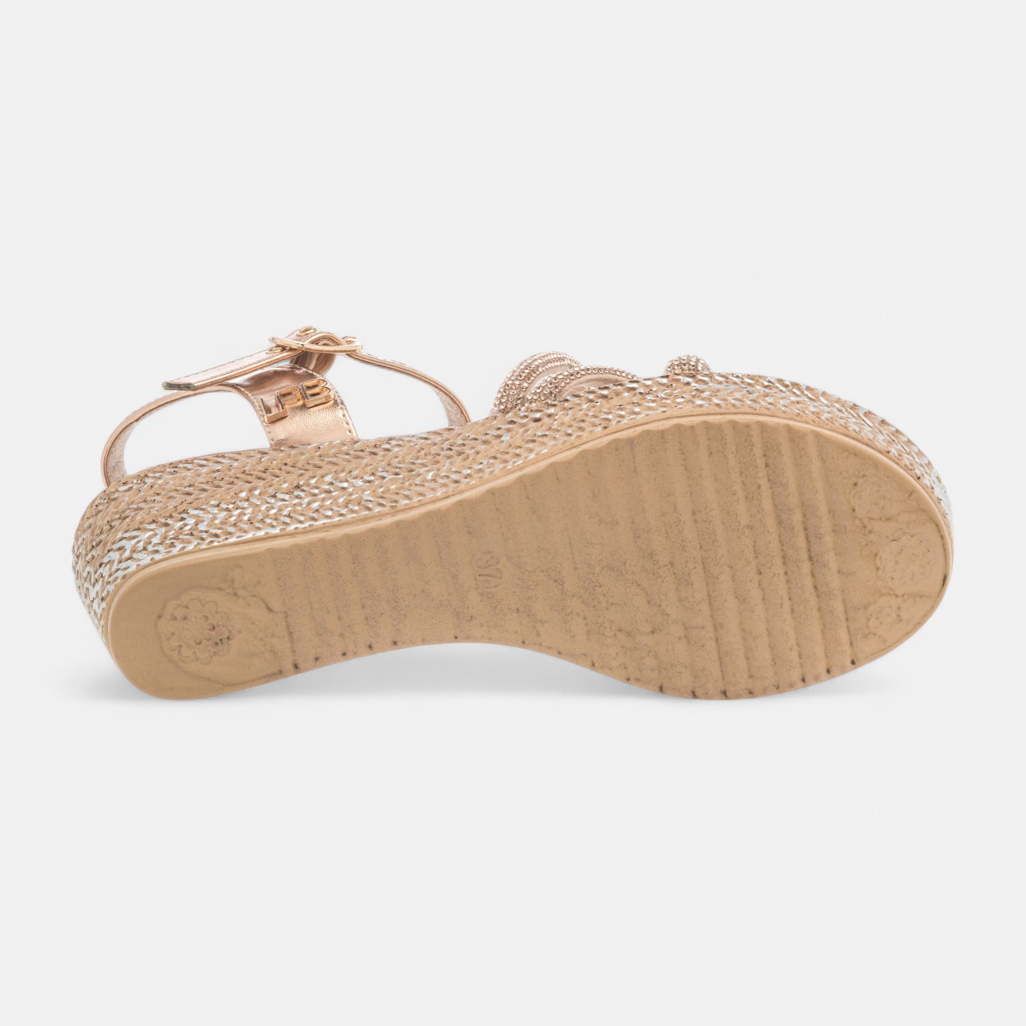 Nu-pieds à talon compensé Femme rose
