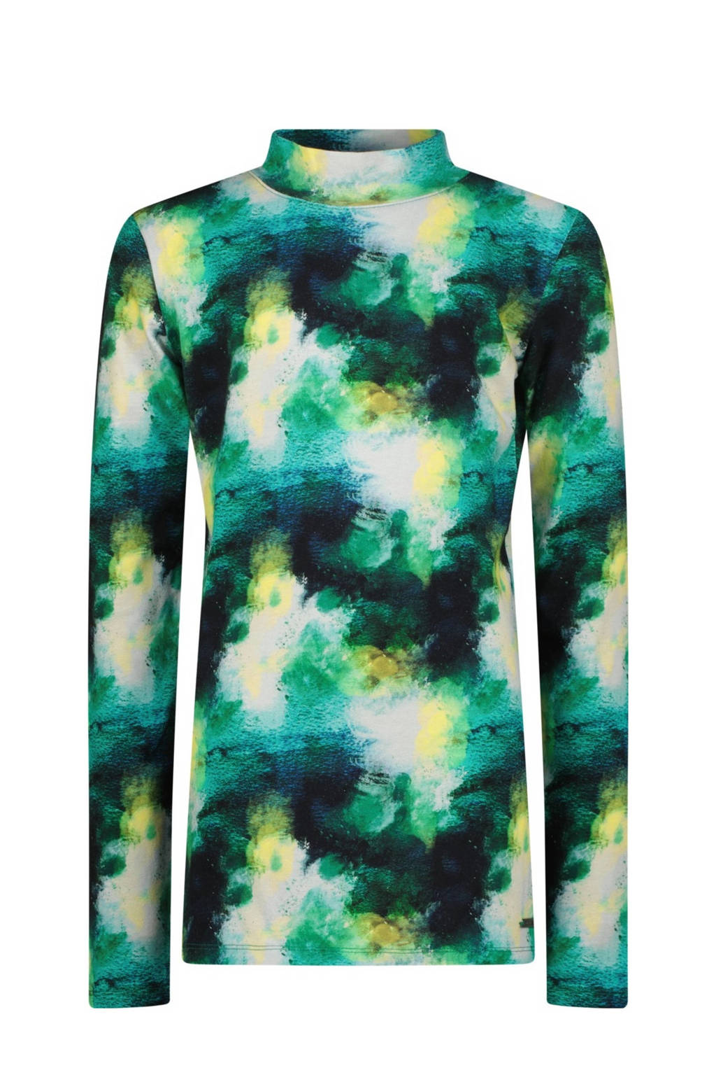 Raizzed longsleeve Marita met all over print groen/zwart/wit