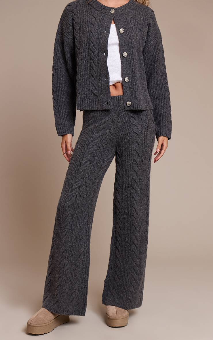 Charbon Pantalon En Tricot Torsadé