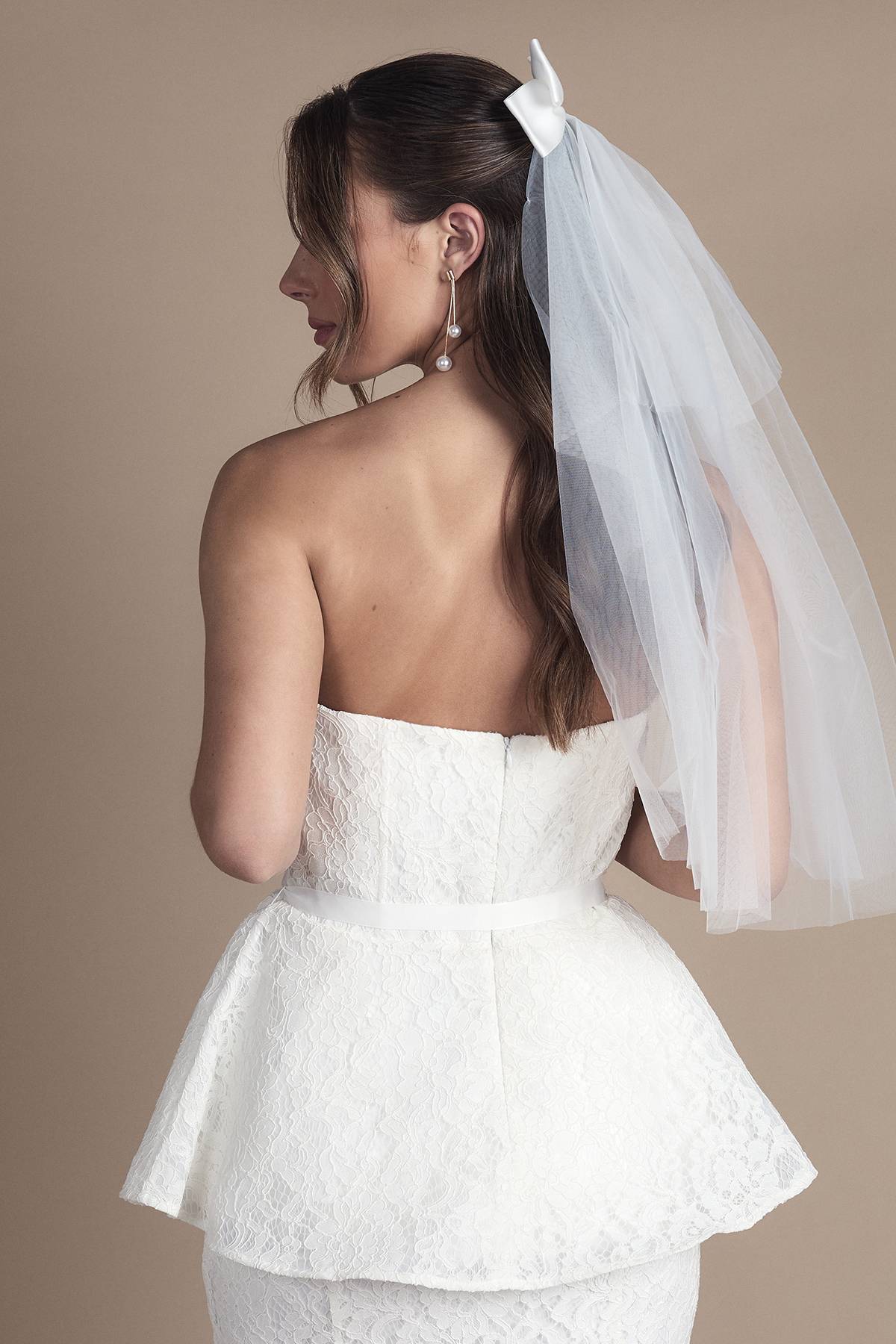Coast Haut de Mariée Bandeau en Dentelle avec Basque