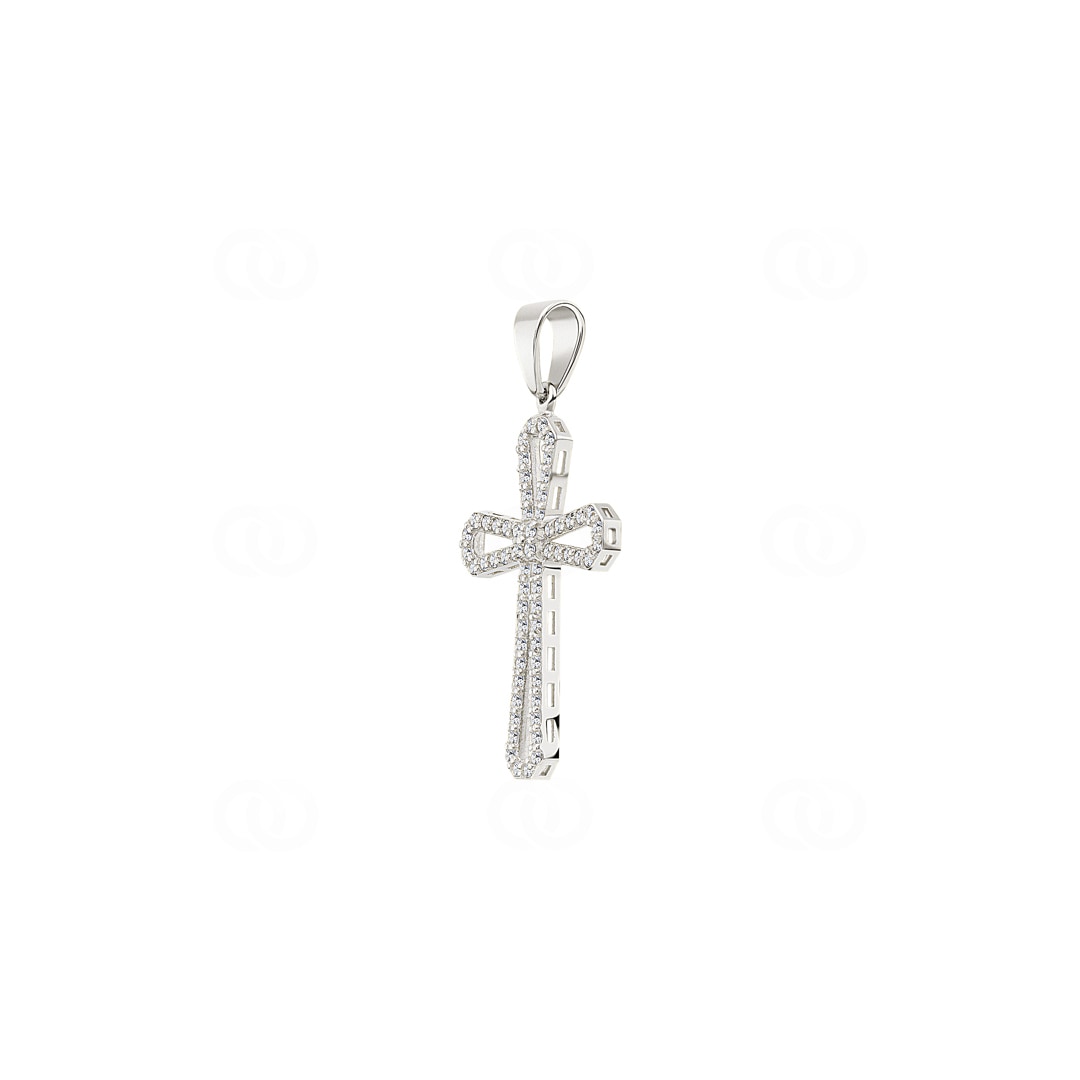Kreuzanhänger 750/18 K Weissgold mit Diamanten 0.28 ct H/si