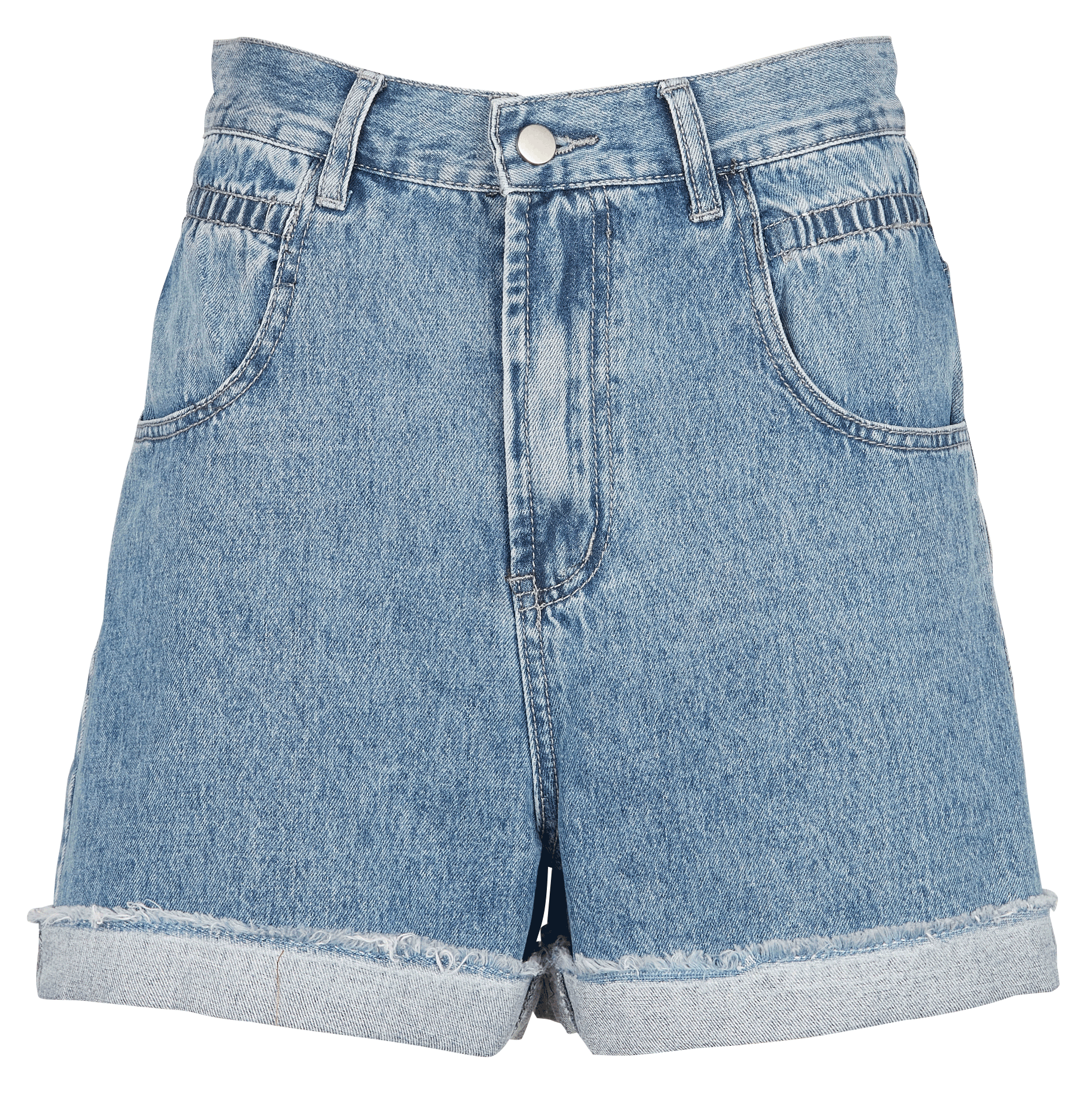 Short en jean taille haute| Bleu