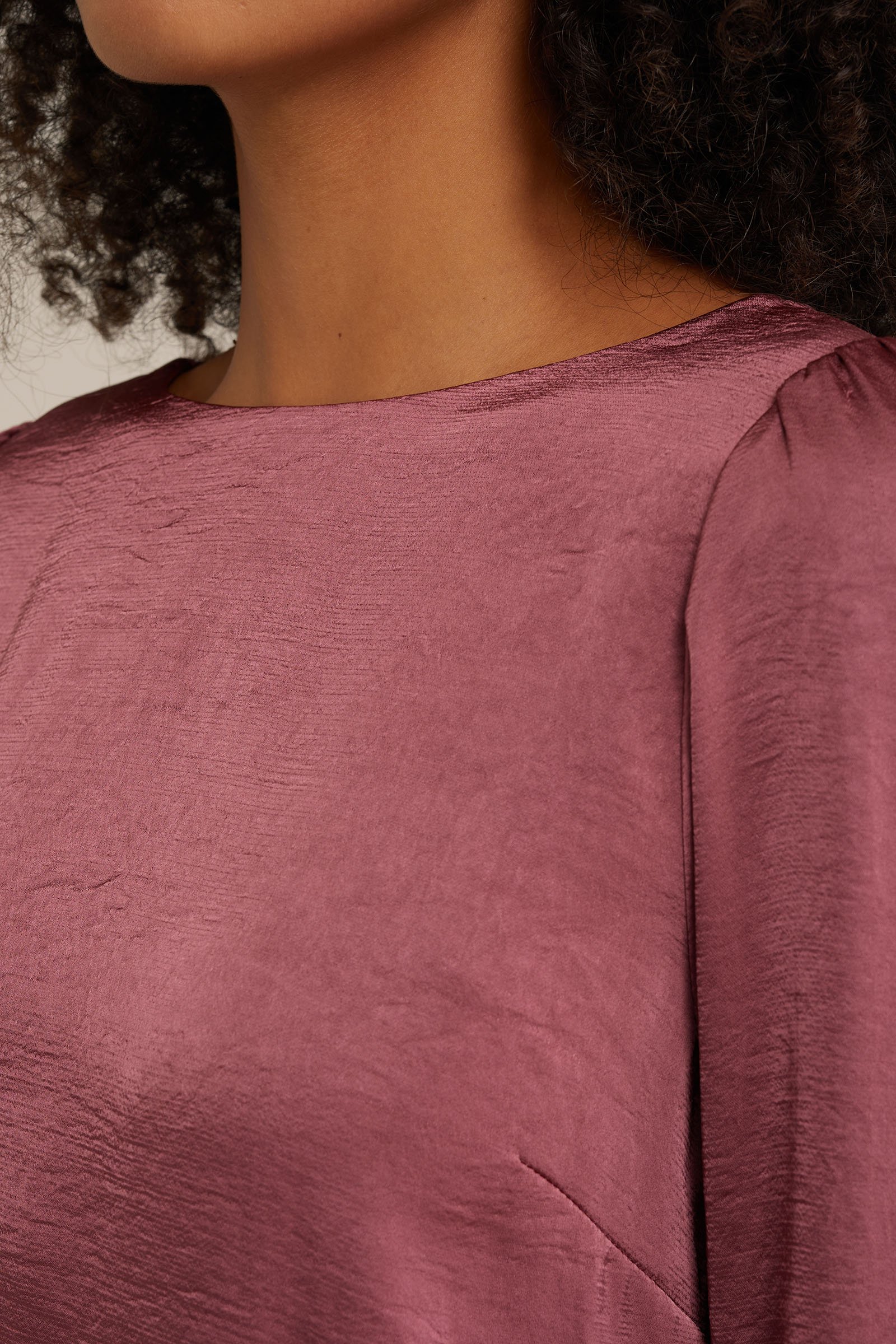 blouse met satijnenlook WE Fashion Oudroze