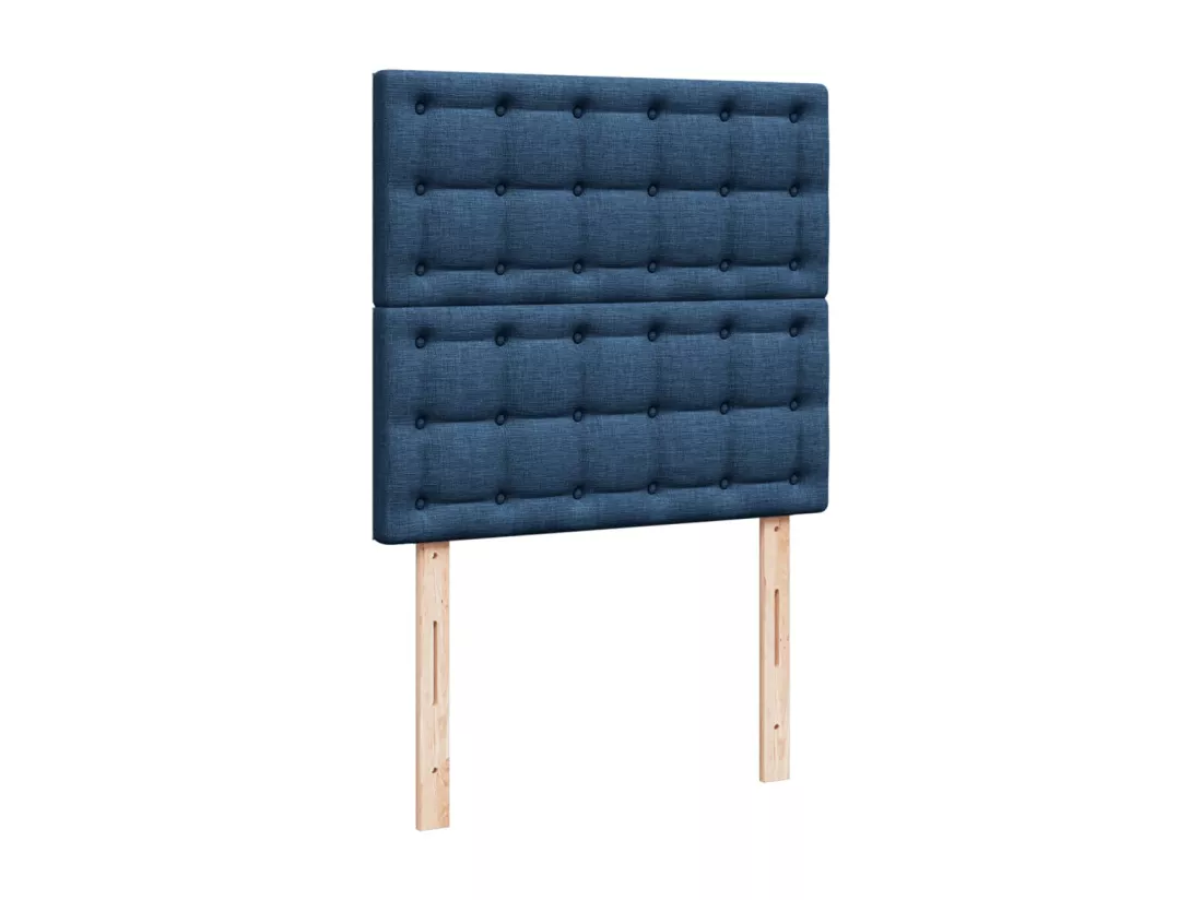 Sommier à lattes de lit avec matelas Bleu 90x190 cm Tissu