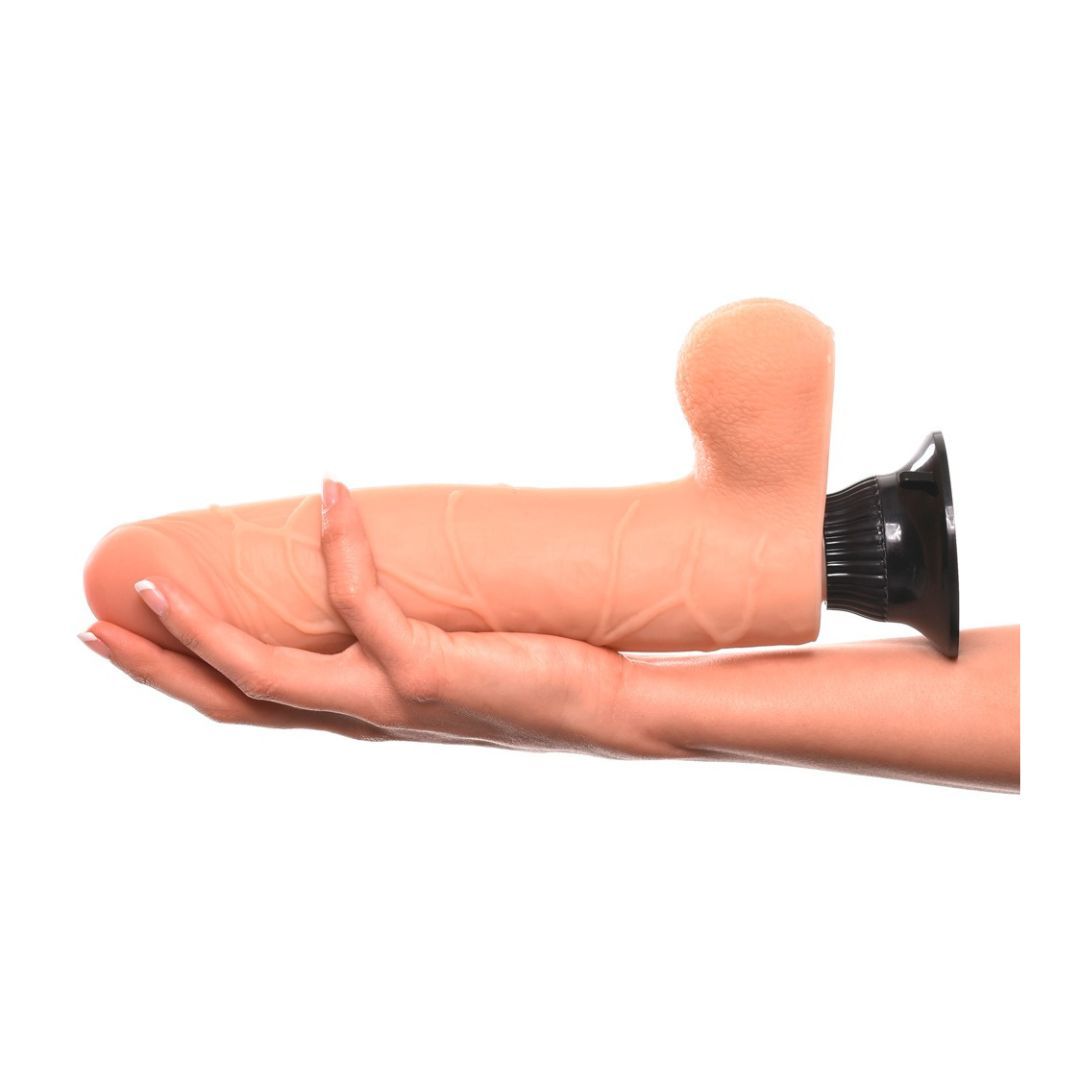 Naturvibrator „No. 9“ mit Saugfuß und Hoden | Multispeed-Vibration | Real Feel Deluxe