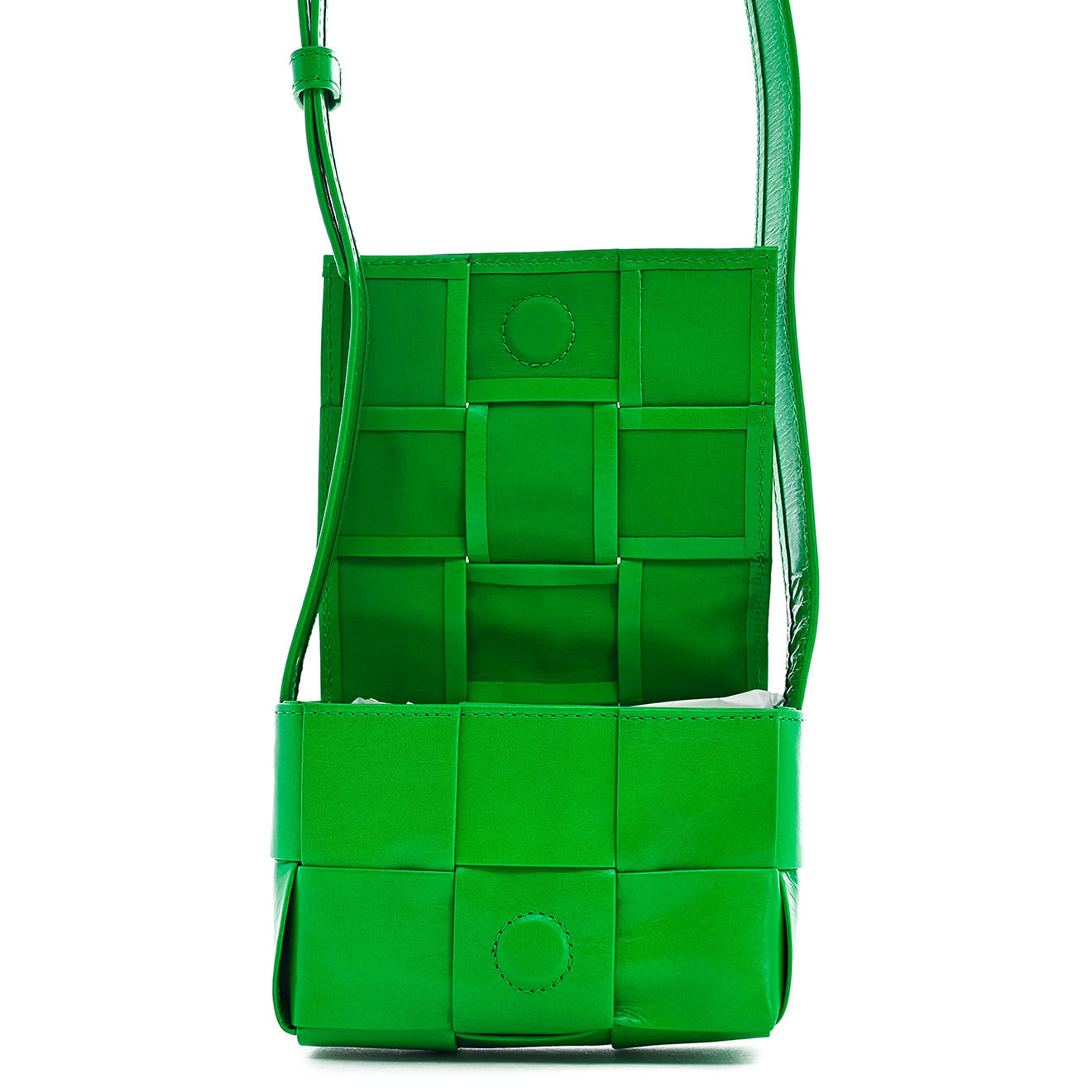 Bottega Veneta Sac bandoulière Mini Cassette en Cuir vert - Très bon état - L.12 cm
