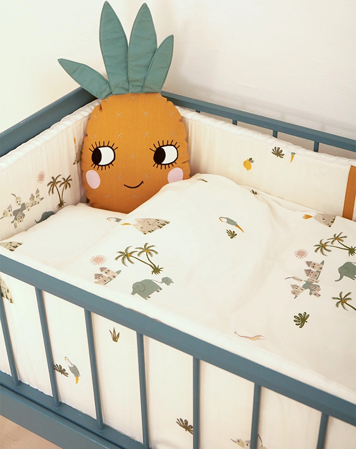 Bettwäsche TROPICAL – BABY (100x70/40x45) in weiß