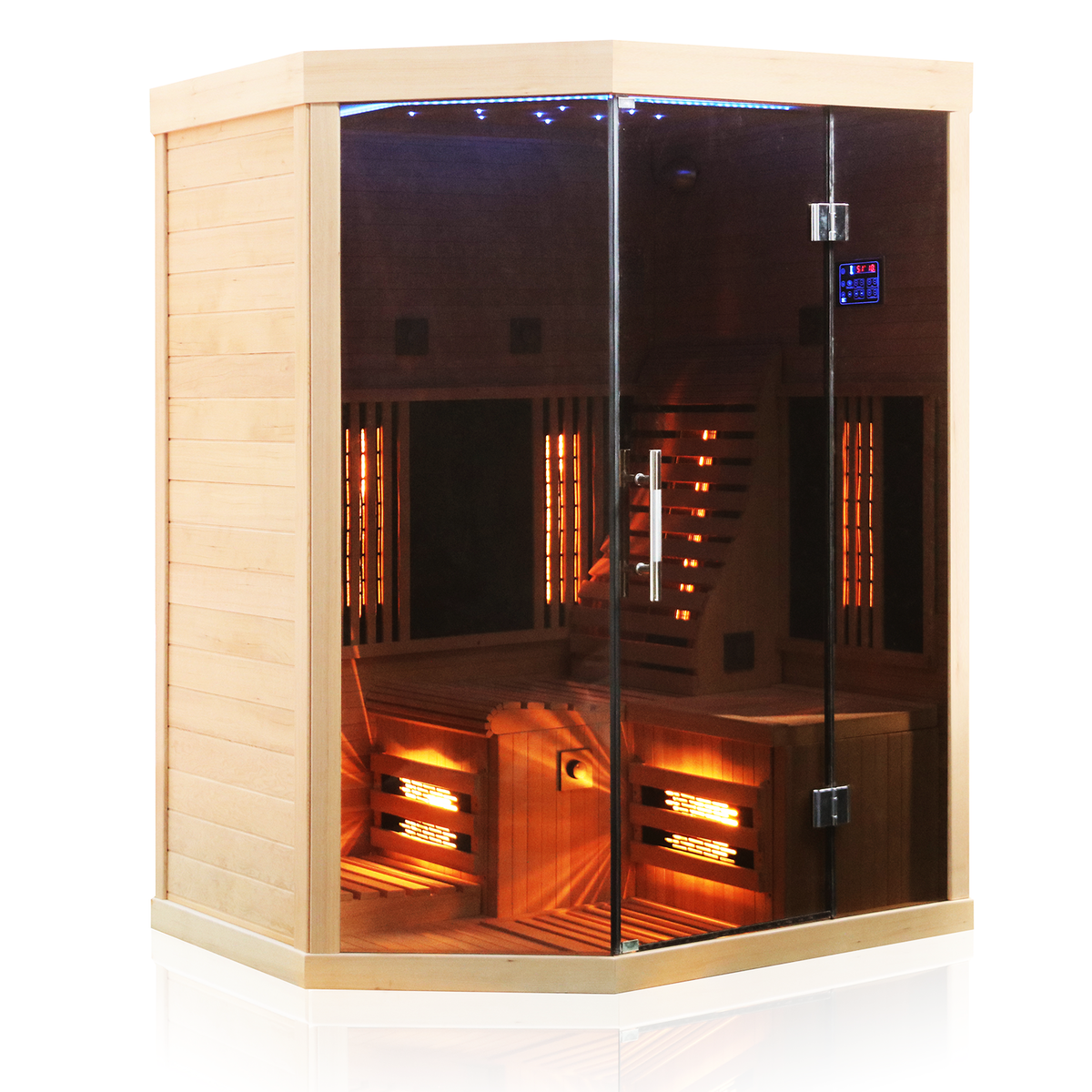 Dewello® Infraroodsauna Infraroodcabine OTTAWA 140x120cm 1-2 personen incl. 6 Full Spectrum-stralers, 2 koolstofstralers, 2 personen