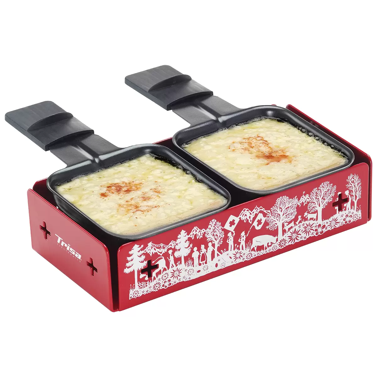 Kerzenraclette mit Tasche Explore the Alps weiss,rot