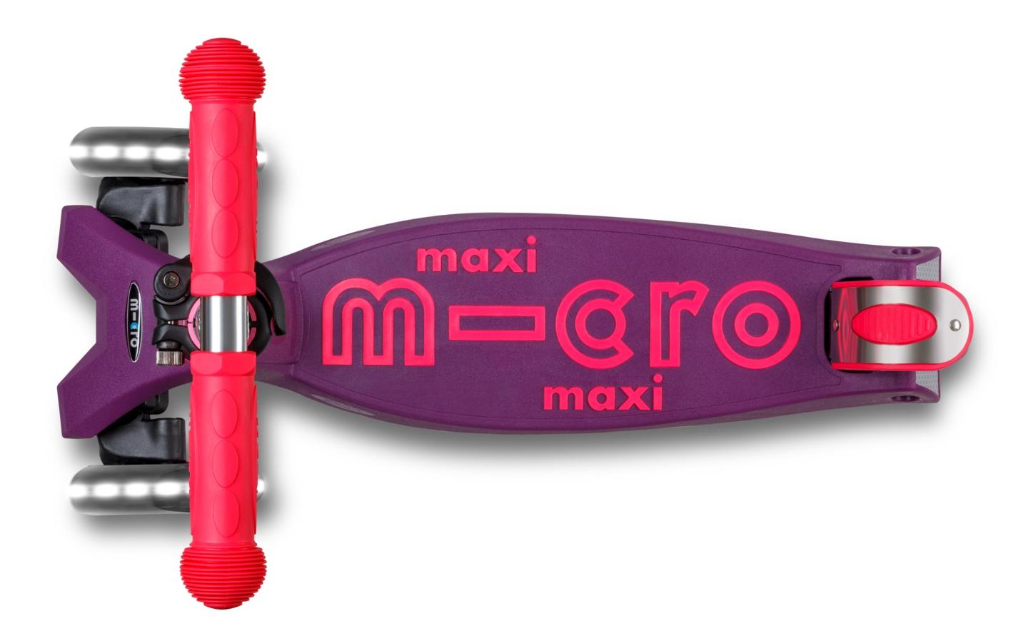 Scooter Maxi Micro Deluxe Foldable Neon LED Ultra Pink<br>Klappbarer Scooter