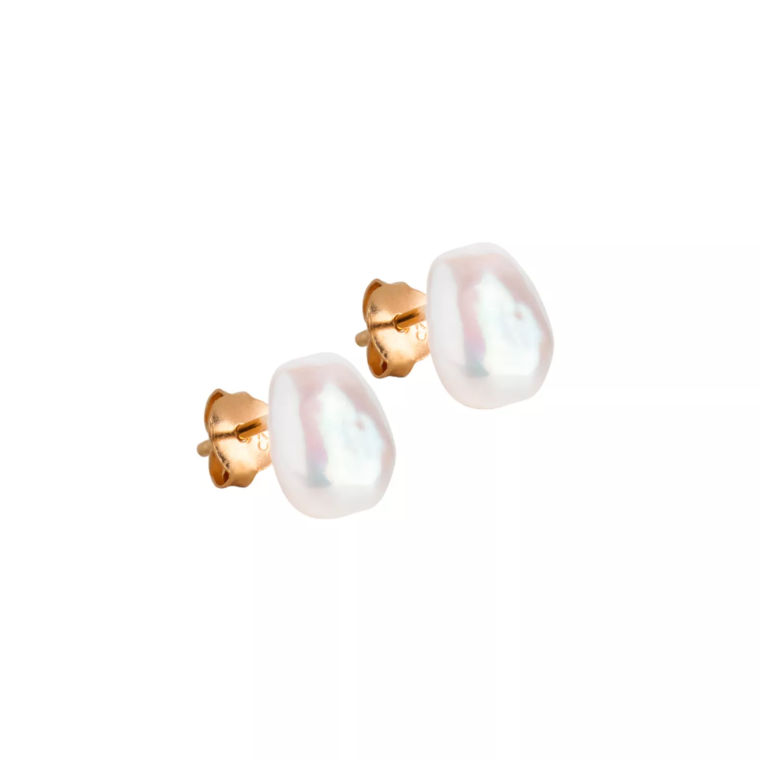 Enamel Baroque Pearl Øreringe 18 kt. Forgyldt Sølv E304G