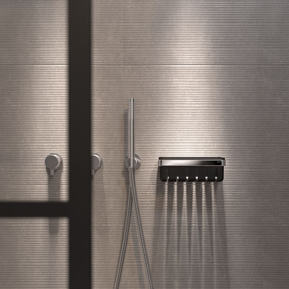 Geesa Frame douchemand 21cm zwart/chroom