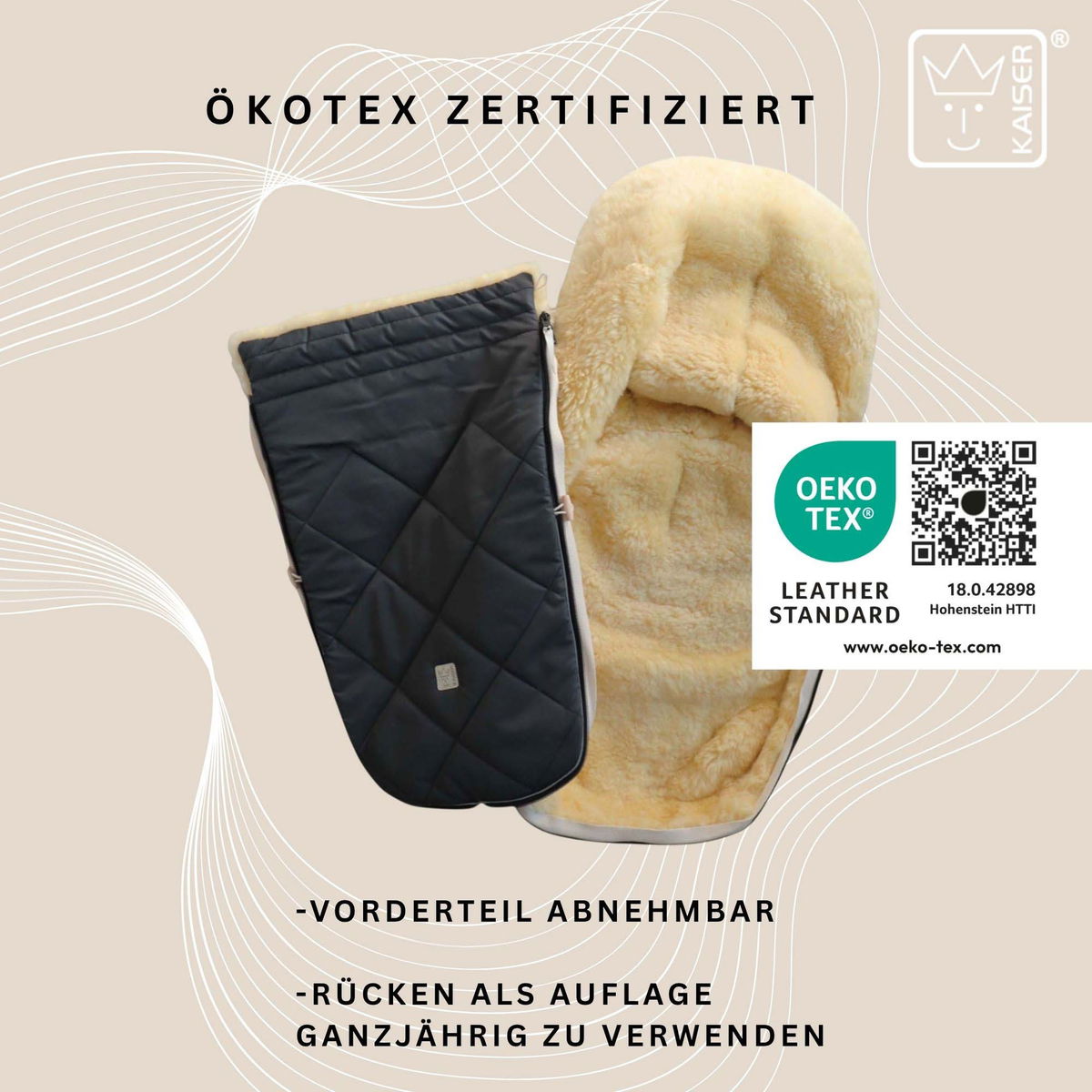 KaiserKaiser   CLASSIC Lammfell Fusssack für Bugaboo anthracite