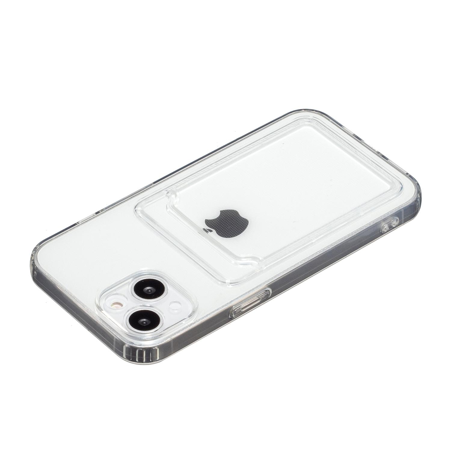 iPhone 13 Gummi Case Schutzhülle mit Kartenfach - Transparent