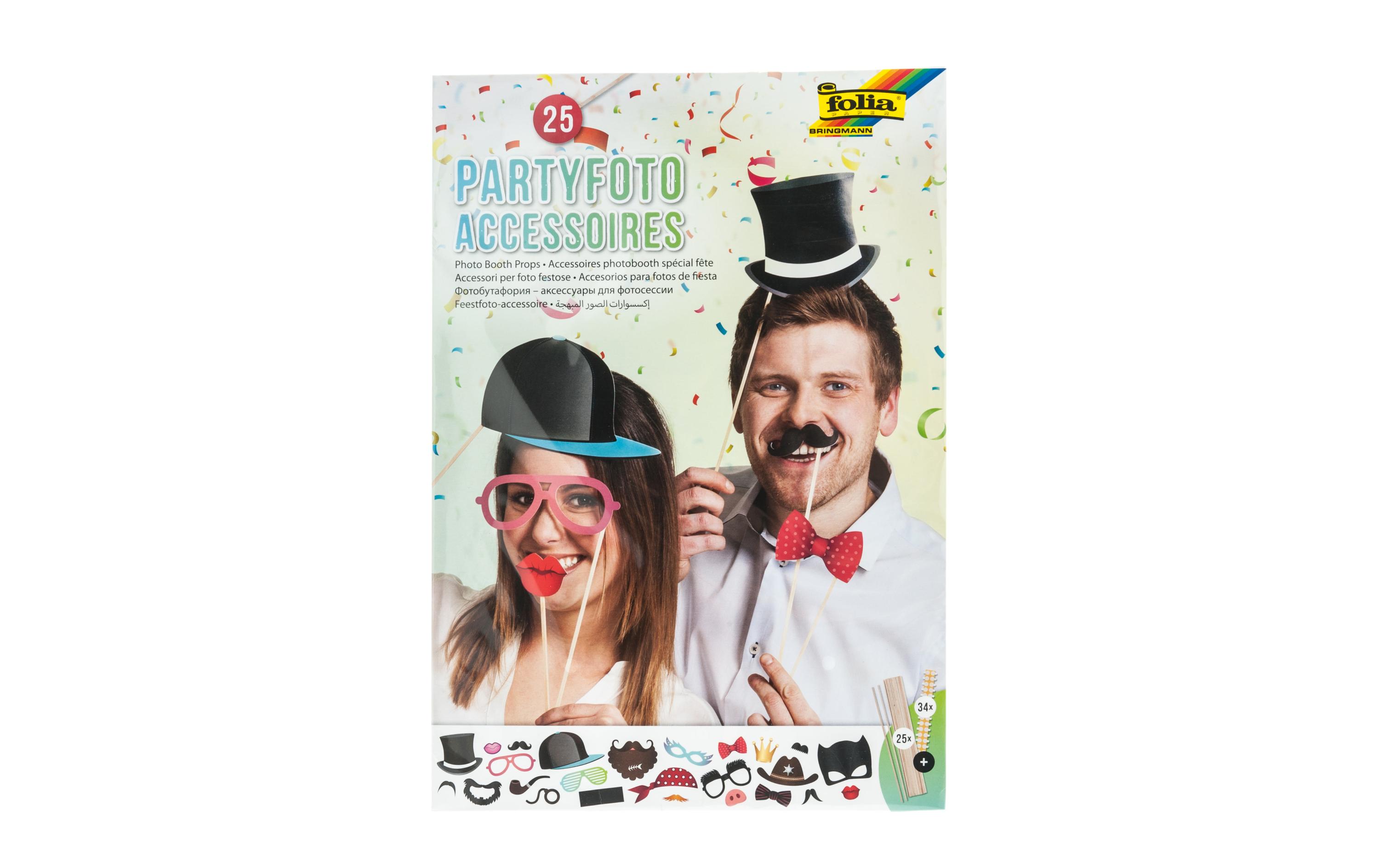 Motivpapier Partyfoto Mehrfarbig25 vorgestanzte Motive für witzige Fotosessions