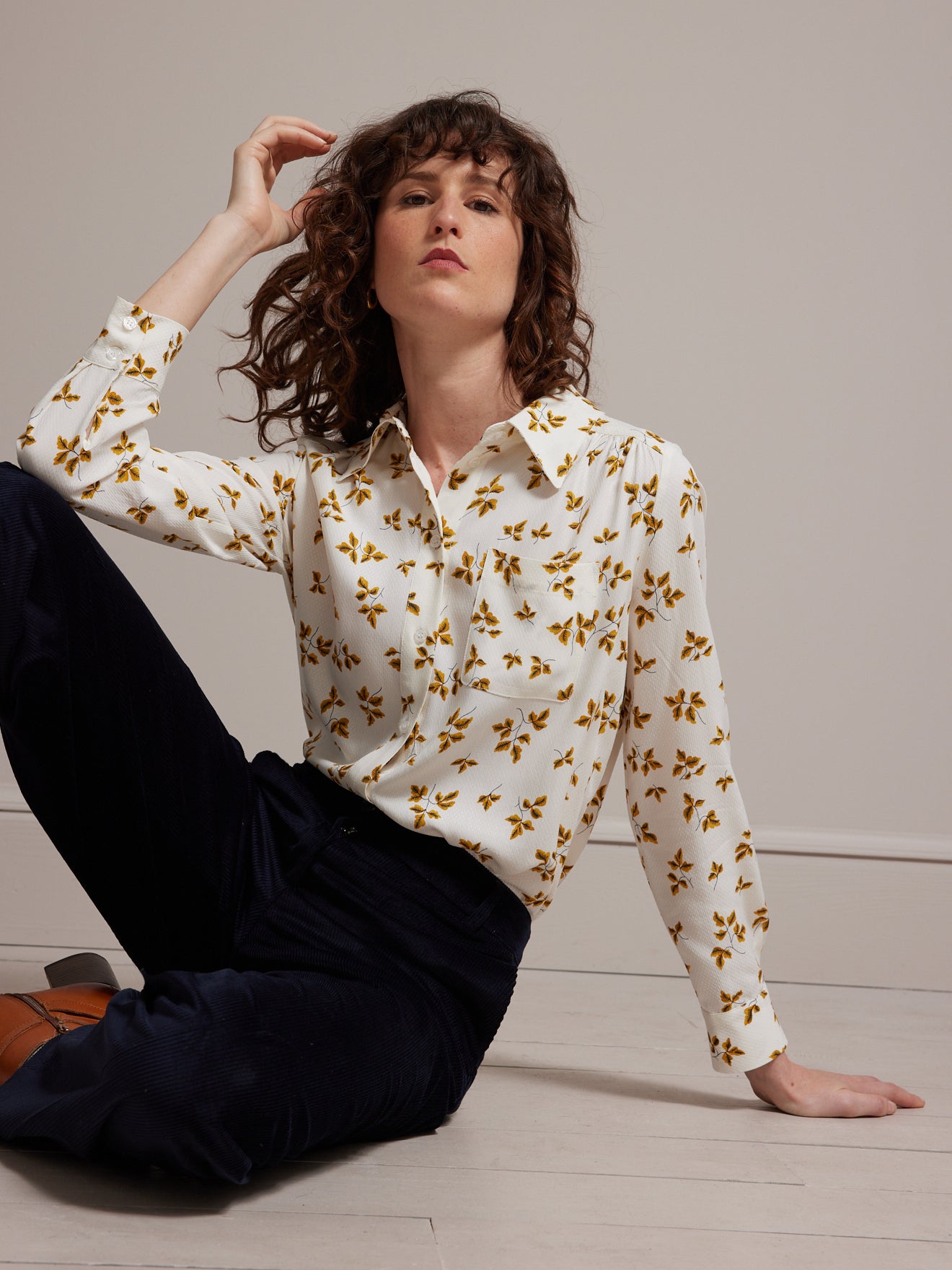Chemise femme en viscose dobby imprimé Isabel