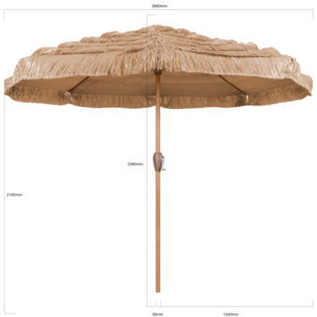 Parasol Malaga bruin Ø 266 cm