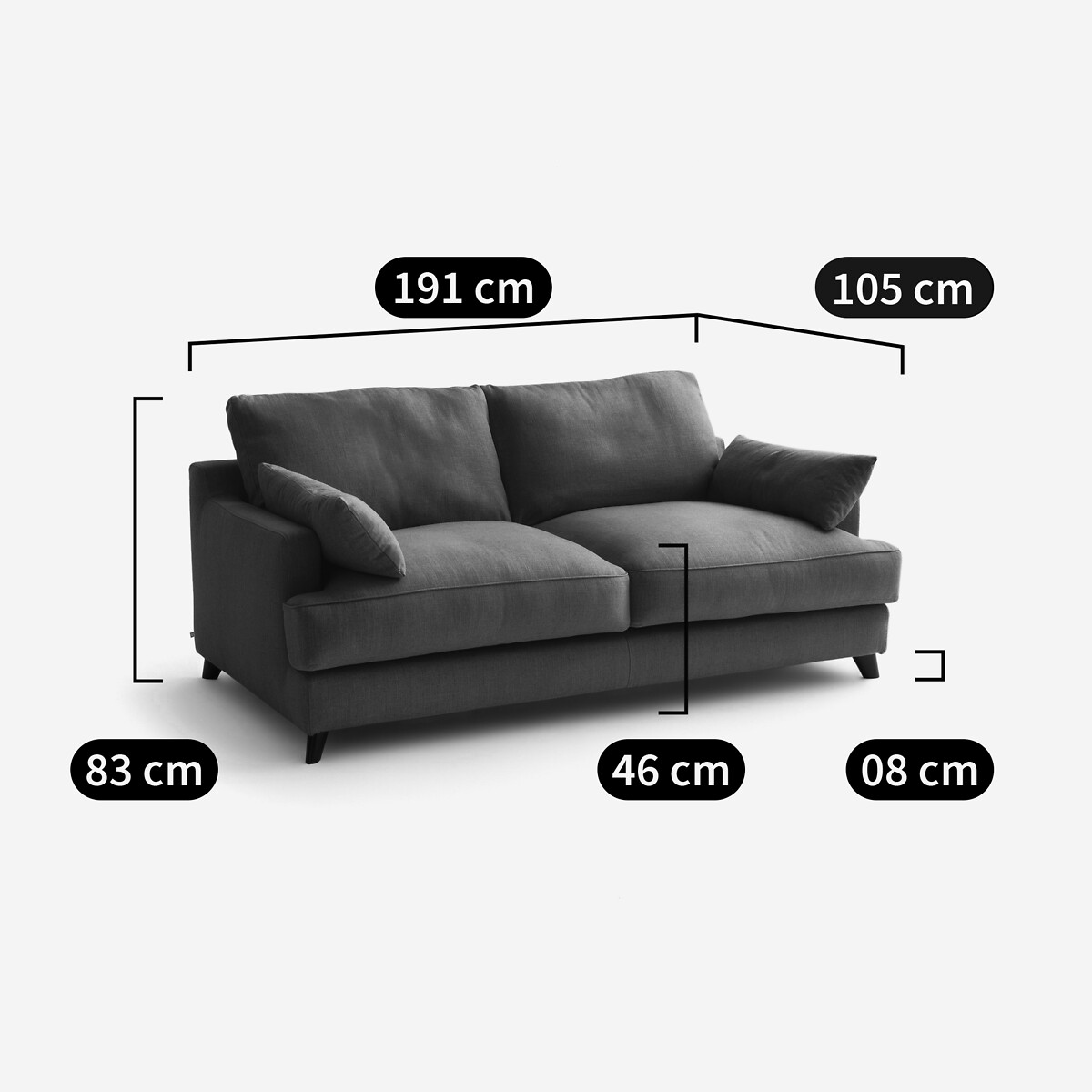 AM.PM<br>Sofá-cama de veludo chenille, Alwine