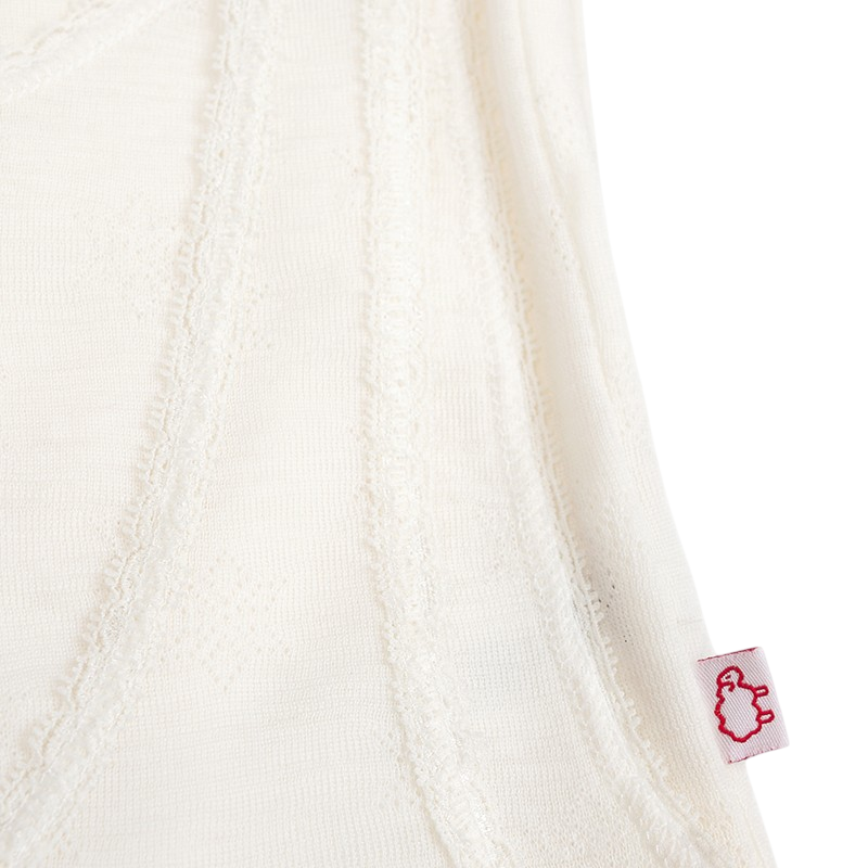 Women Top Merino GRAND COMBIN Pearl White