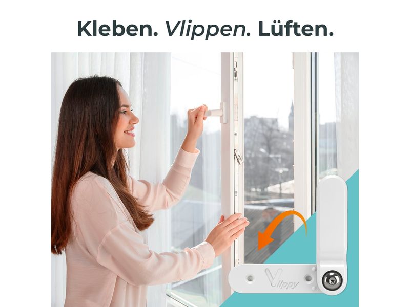 Vlippy Tür- & Fensterstopper 2er-Set Weiss Sichere Stopper