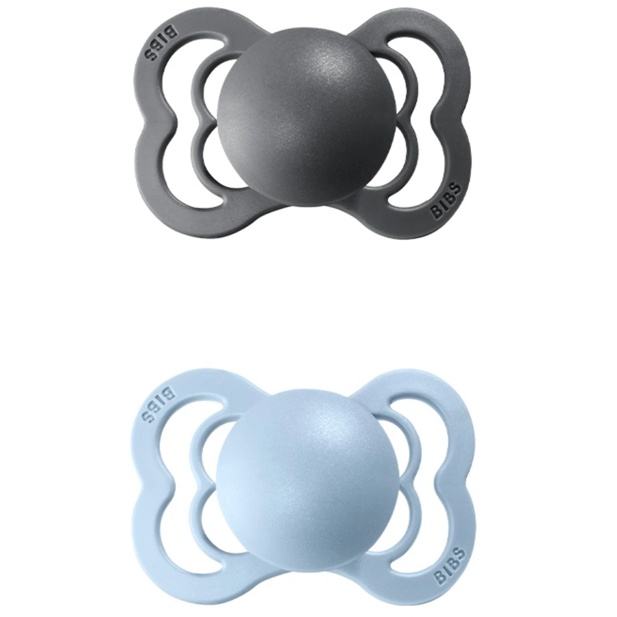 BIBS® Schnuller Supreme Baby BlueIron 6-36 Monate, 2 Stk.