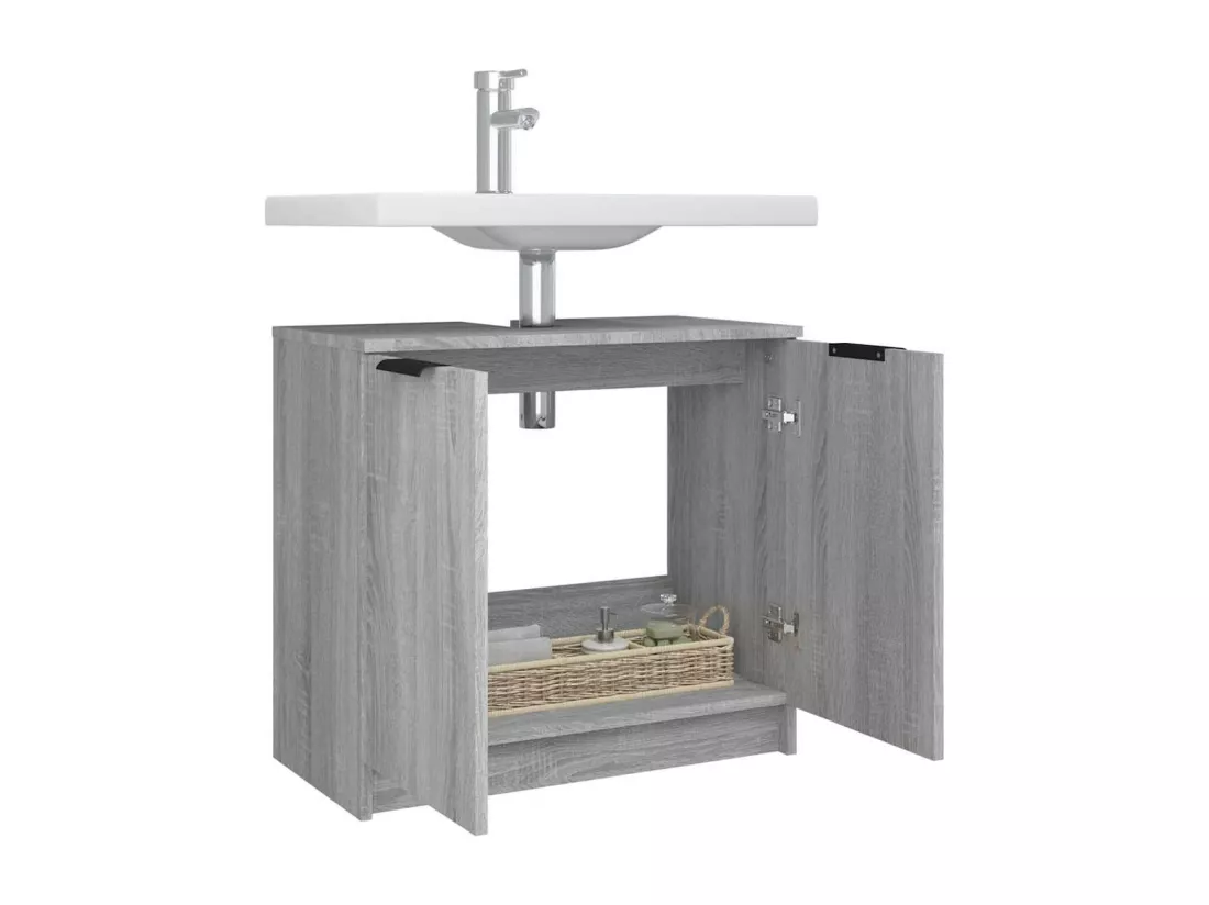 Armoire de bain Sonoma gris 64,5x33,5x59 cm Bois d'ingénierie