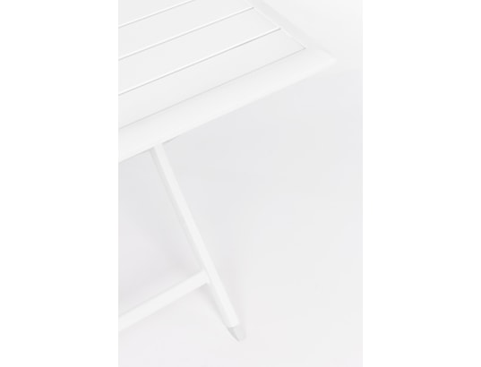 CONCEPT1 - Table extérieure Elin blanc 70 x 70 x h71 cm (pliante)