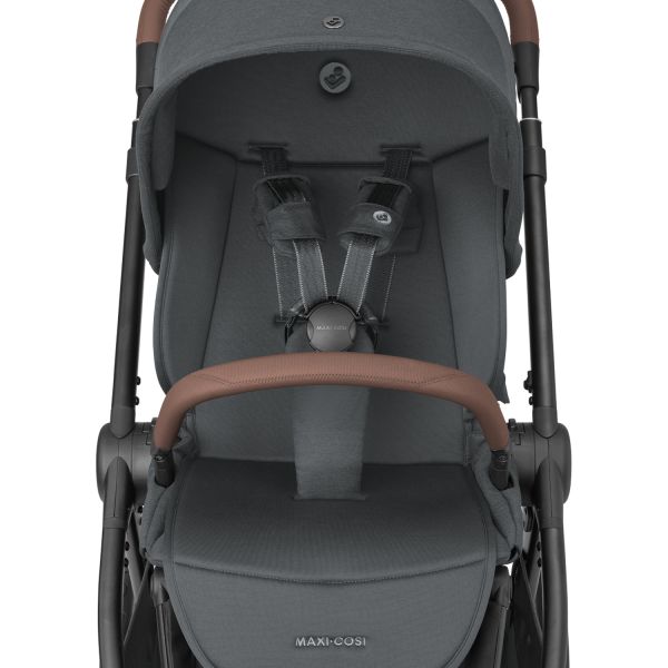 Maxi-Cosi Kinderwagen - Oxford Plus - Twillic Graphite (Dark Frame + Brown Leather)