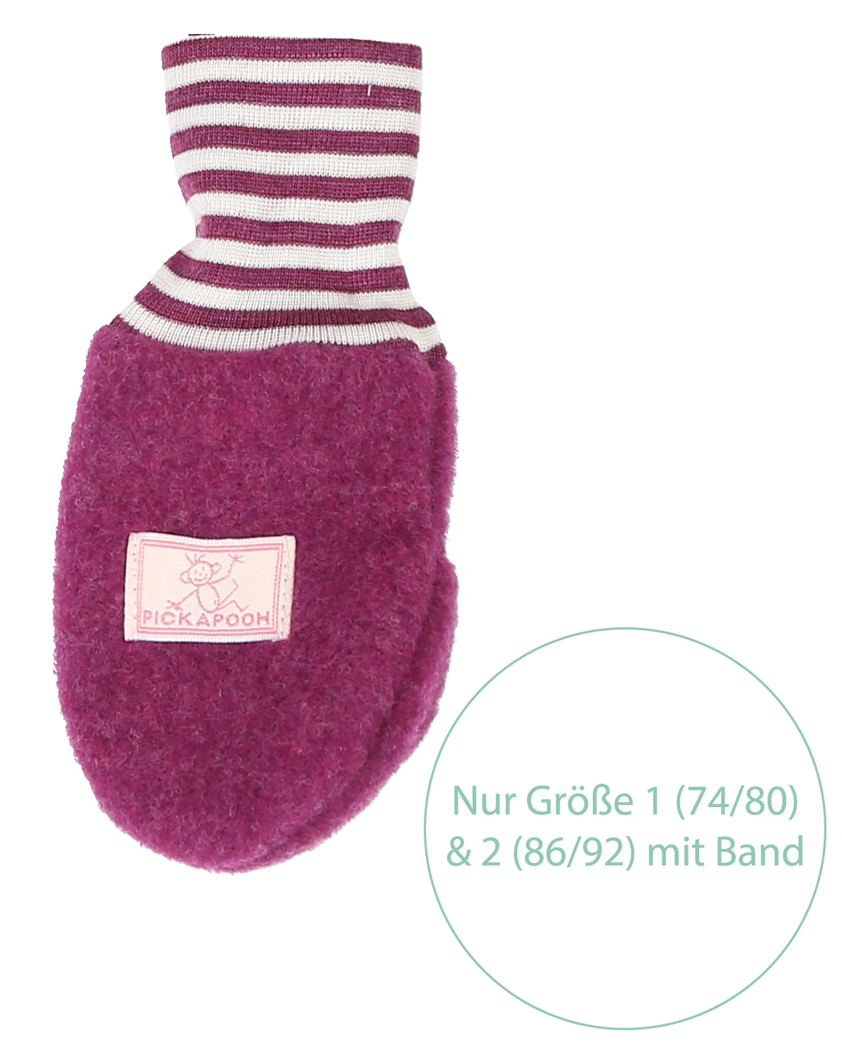 Wollfilz-Fäustlinge RINGEL aus Schurwolle in dahlia