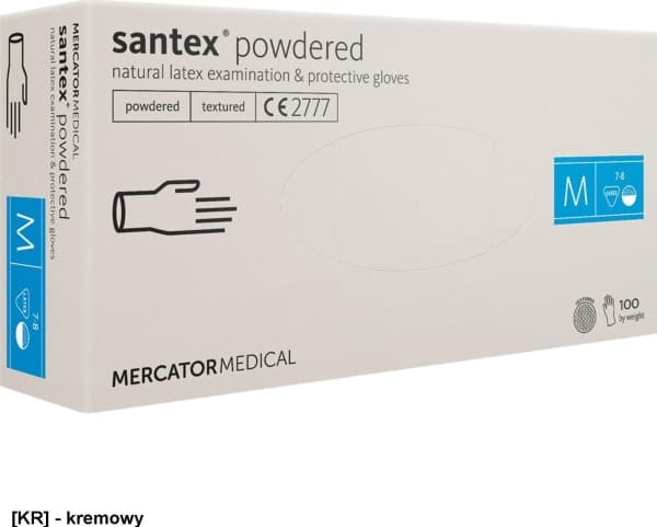 R.E.I.S. RMM-SANTEXFT - Latex diagnostiske hansker, santex pulverisert (FINGERTIPS TEXTURED) M