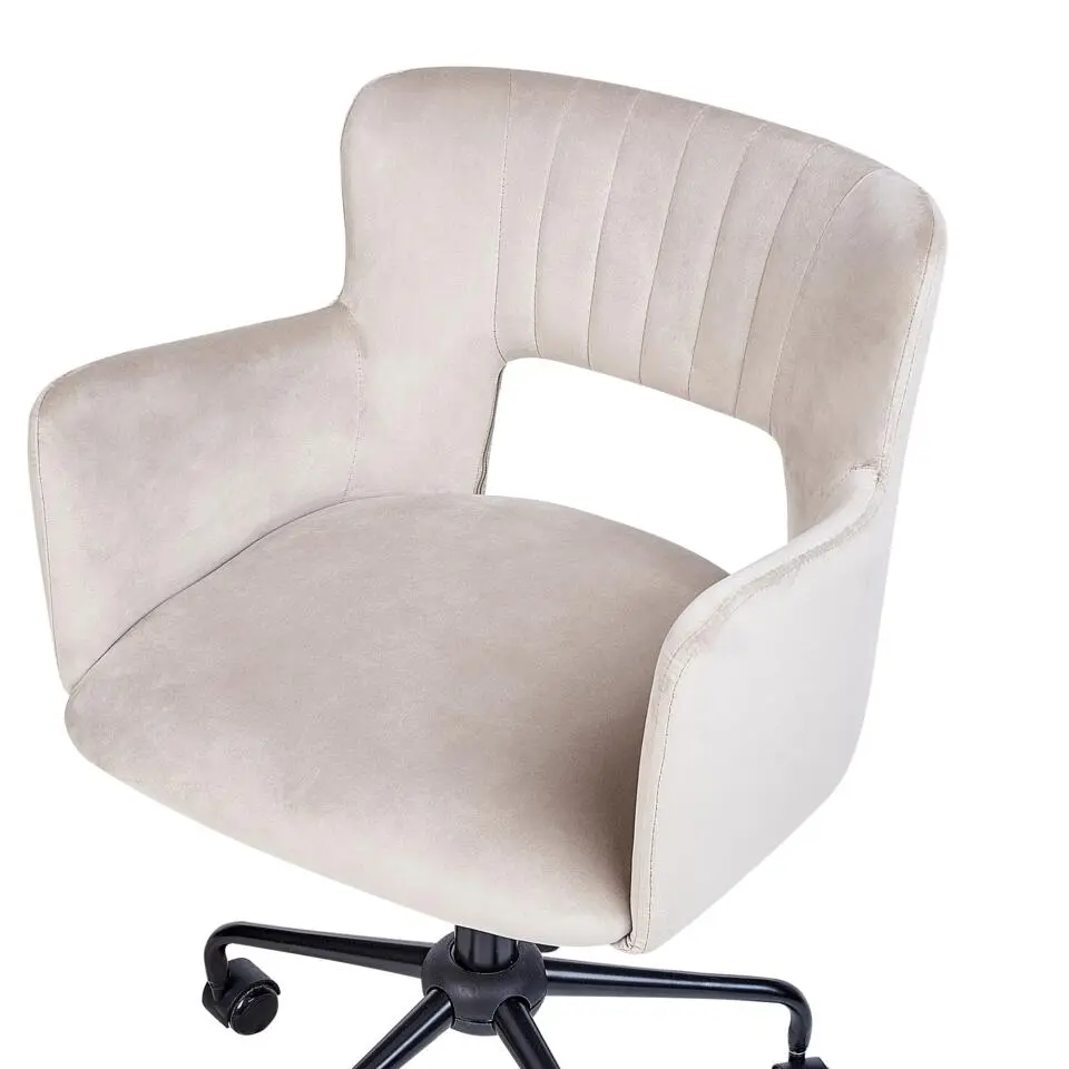 SANILAC - Bureaustoel - Beige - Fluweel