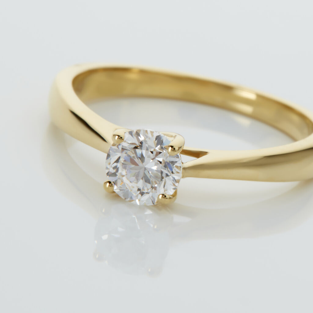 Bague Solitaire Fiona Or Jaune Diamant Synthetique