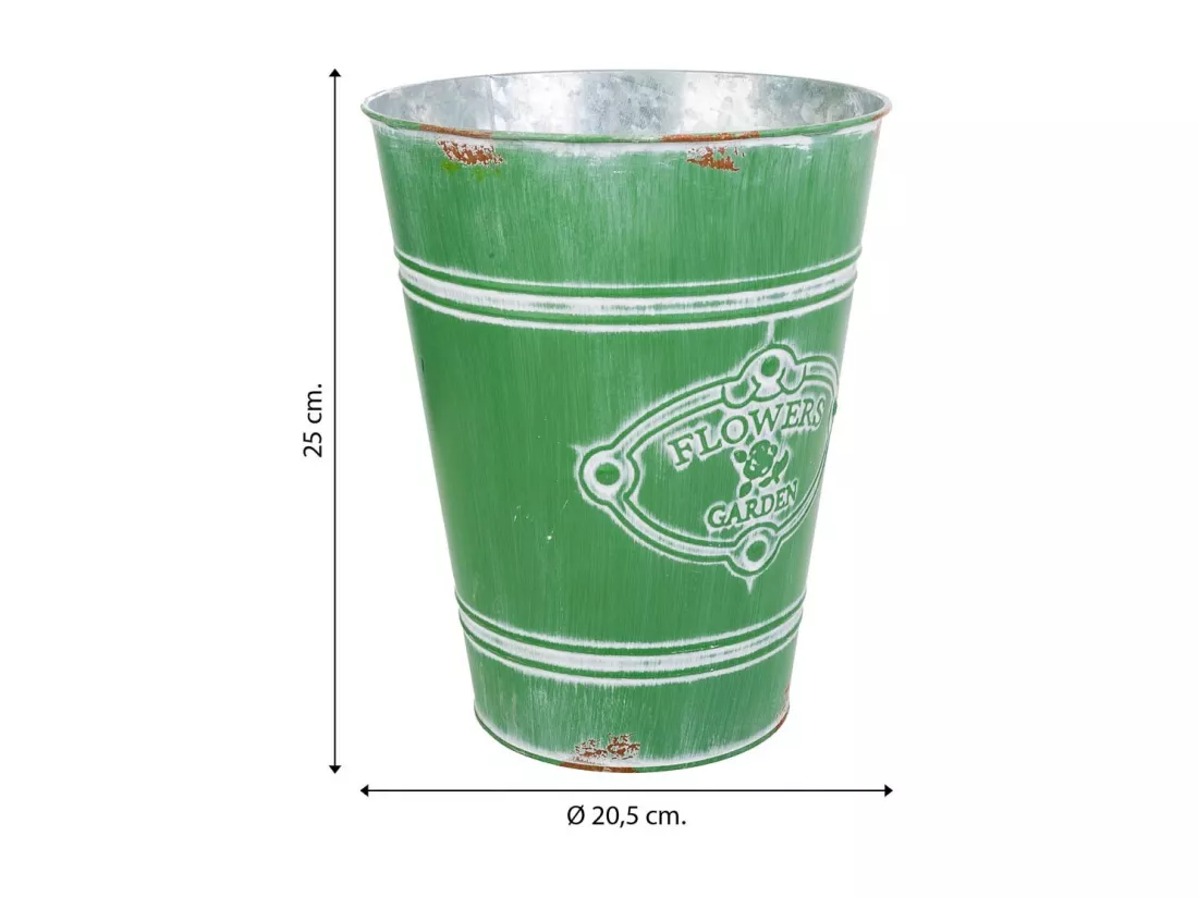 Vase en métal vert d20.5x25h b:13