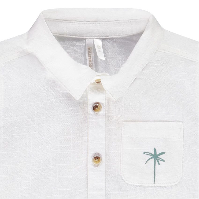 Chemise manches courtes prints fantaisie pour bébé garçon - Blanc