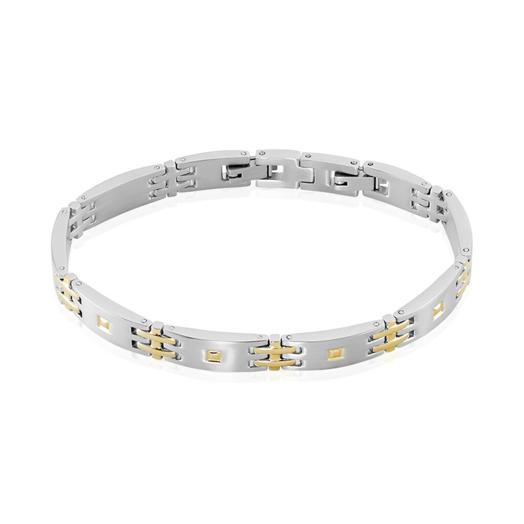 Bracelet Acier Blanc Et Plaqué Or Antero