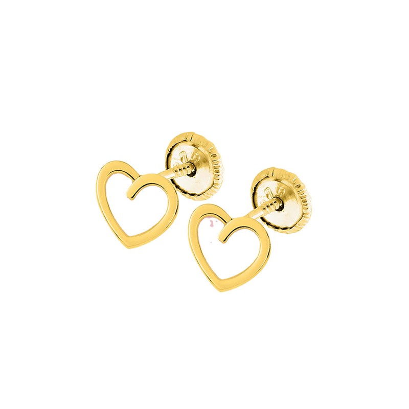 Boucles d'oreilles enfant - Or 18 Carats - Coeur