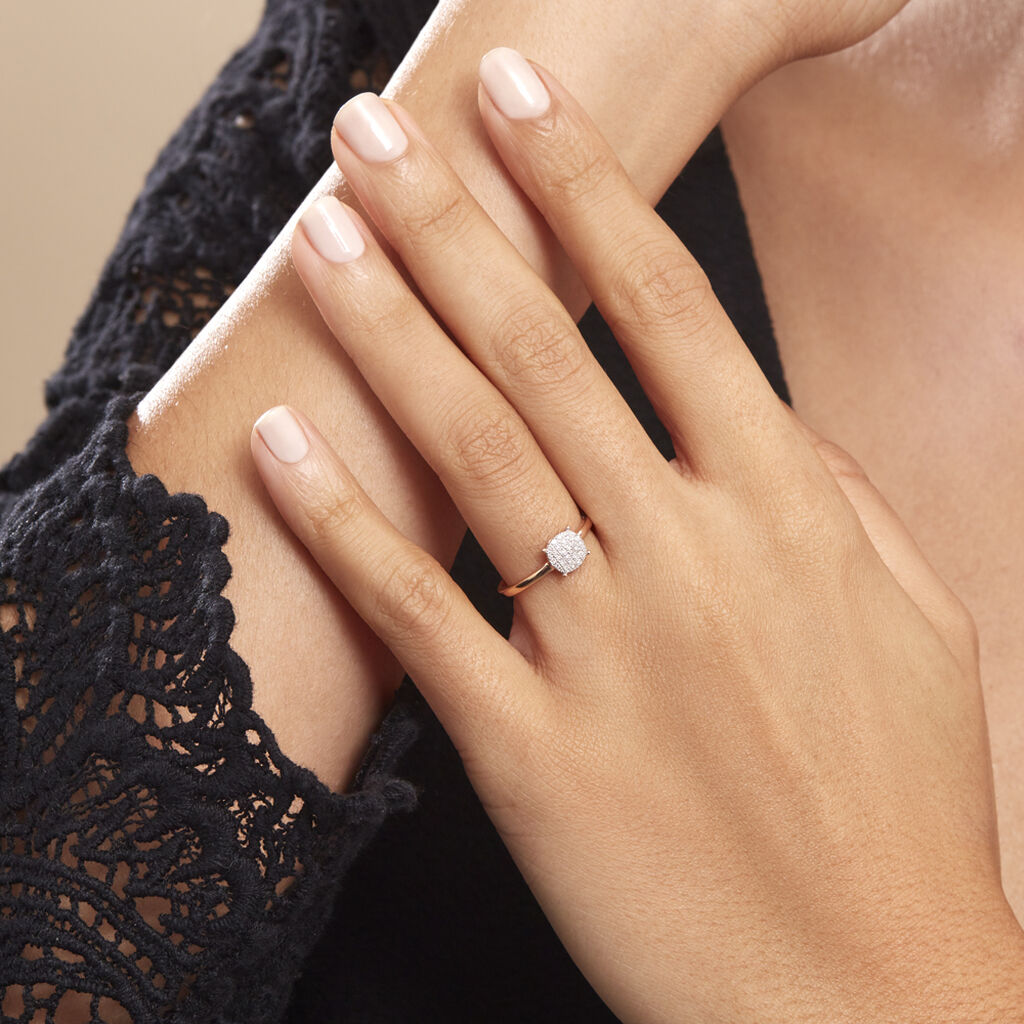 Bague Princesse Or Rose Diamant