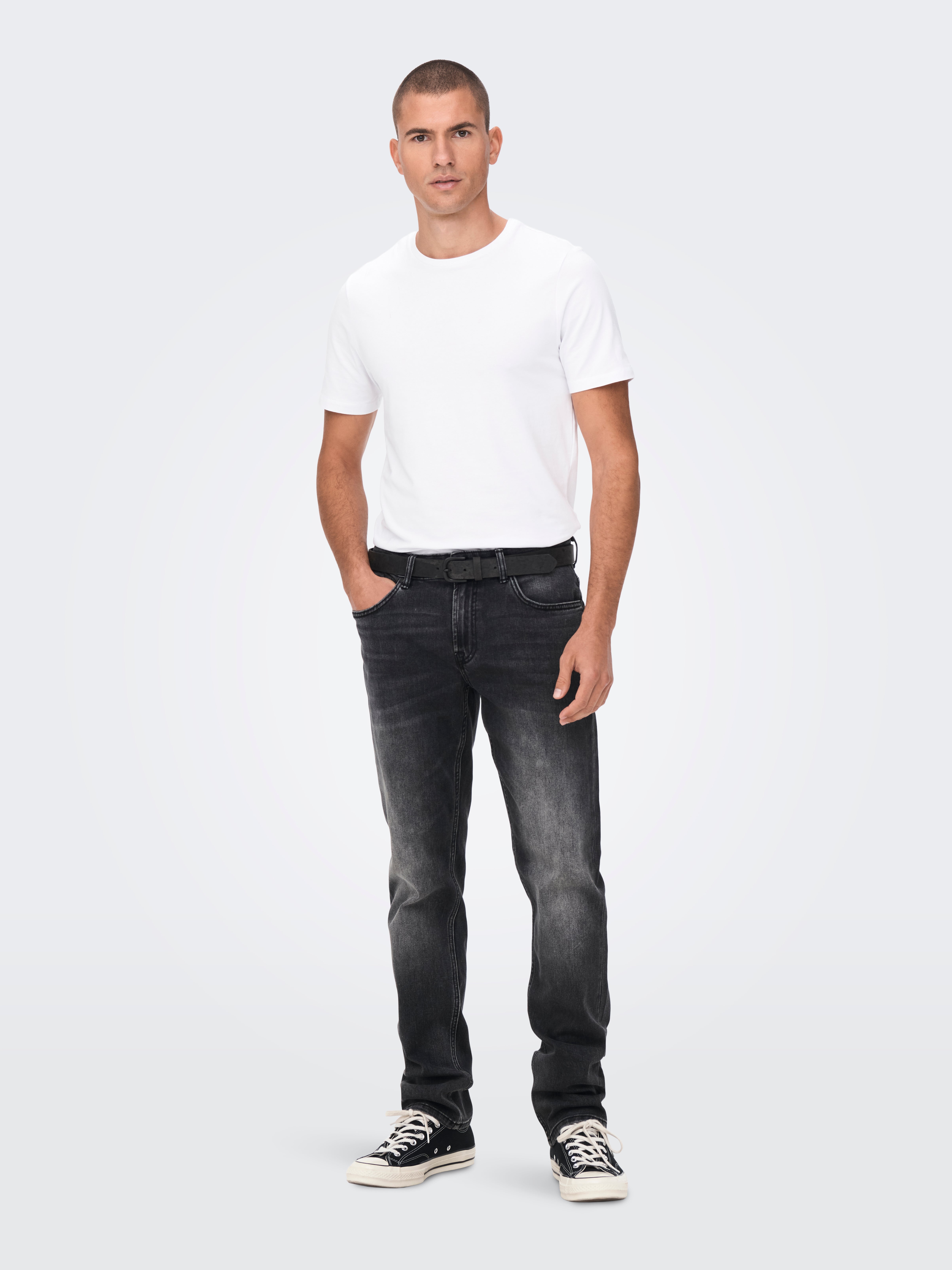 ONSWEFT Mid Rise Normal geschnitten Jeans Grey Denim
